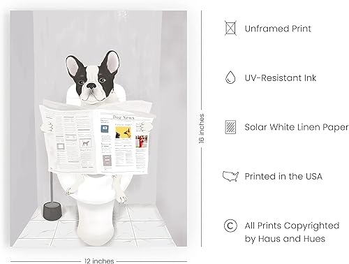 Miniatura 2 de HAUS AND HUES Divertida decoración de baño para perro, divertida decoración de baño, arte de pared de baño de perro y póster de animales, letreros