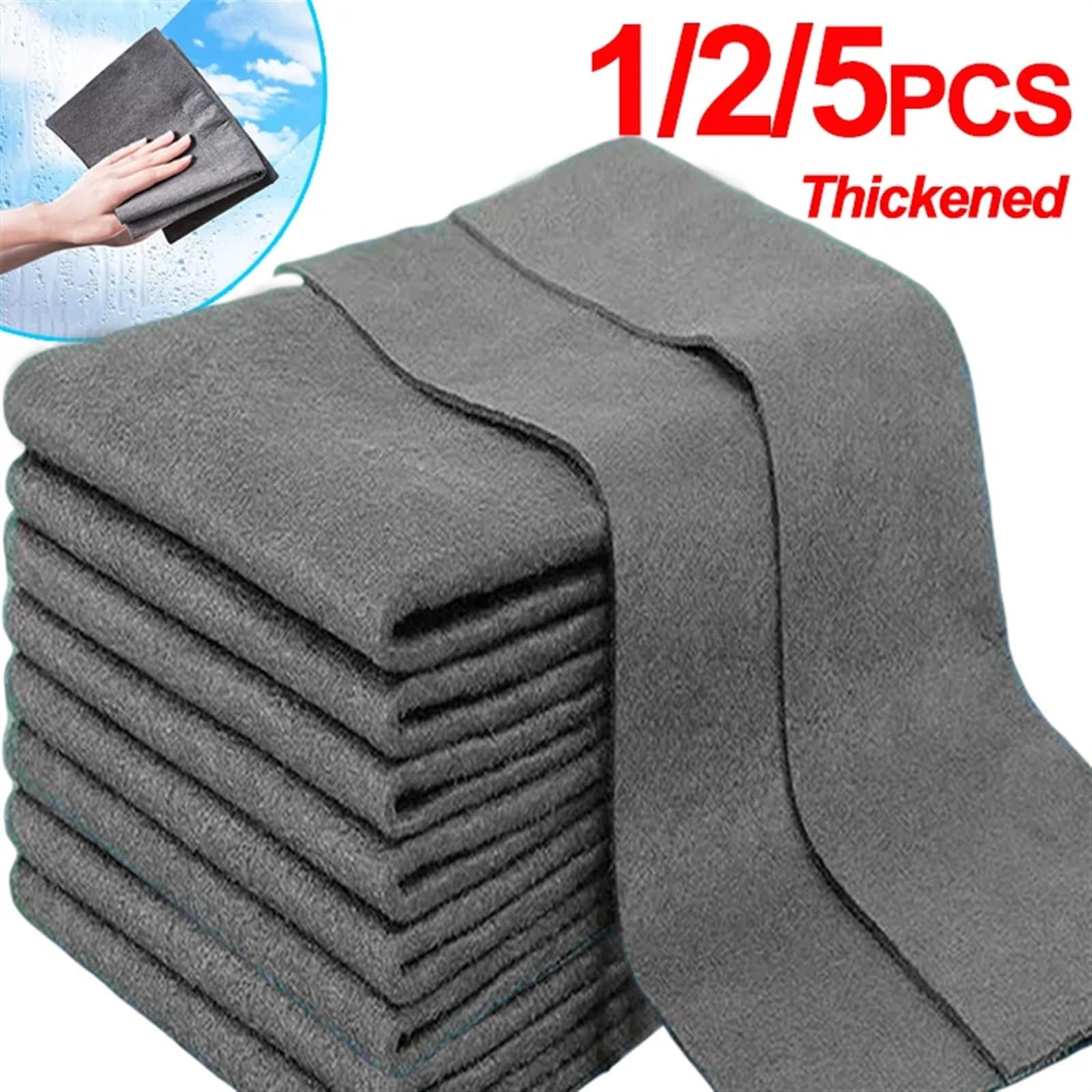 Lappen 1/2/5Pcs Verdicktes Magisches Reinigungstuch Wiederverwendbare Keine Spuren Waschen Glas Wischen Lumpen Auto Fenster Spiegel polieren Lappen Küche Handtuch(40x50cm,5pcs)