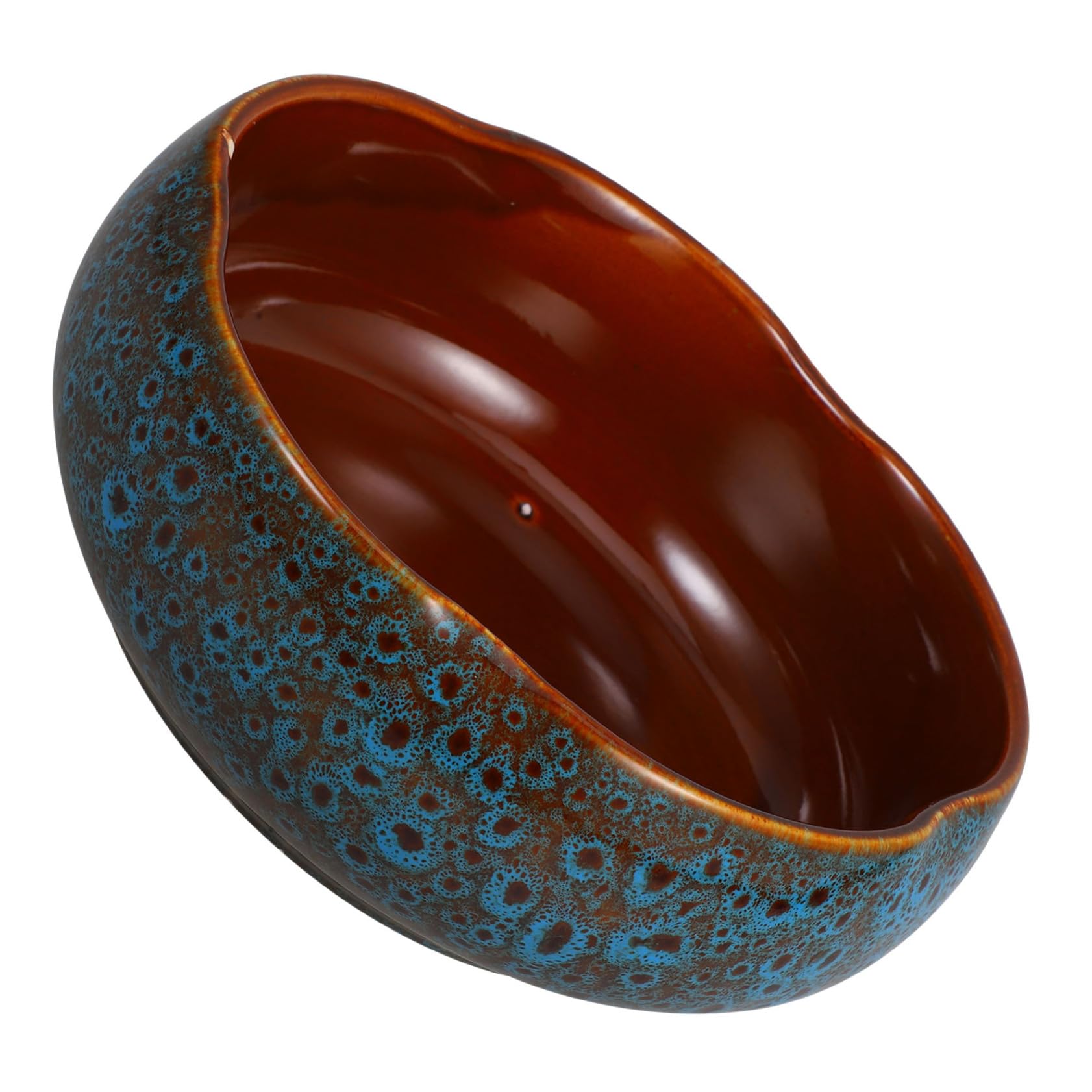 Grand pot de fleur en céramique bleu de grande capacité pour plantes hydroponiques d'intérieur