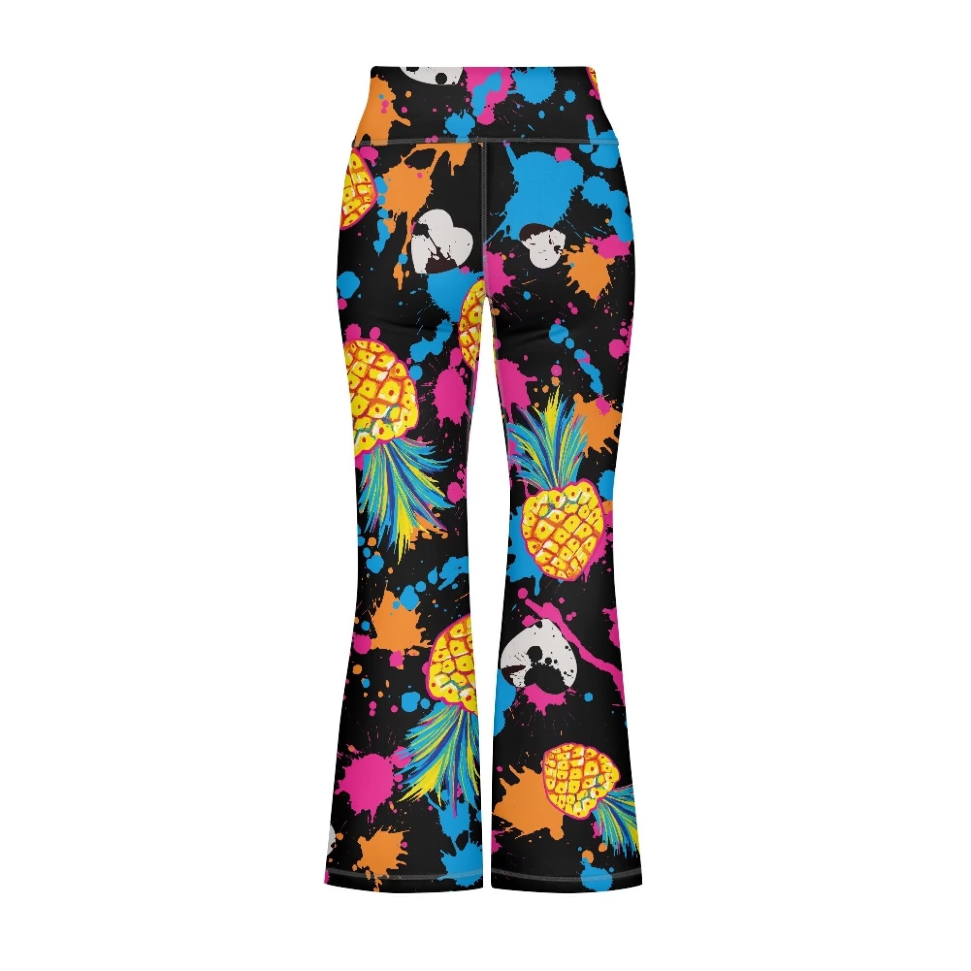 Black Pineapple Yoga Pants for Fall Soft Stretchy Long Bell Bottom Leggings Size 5-6 Girls Relaxed Fit Comfy Workout Flare Yoga Pants Cute Print Daily Wear