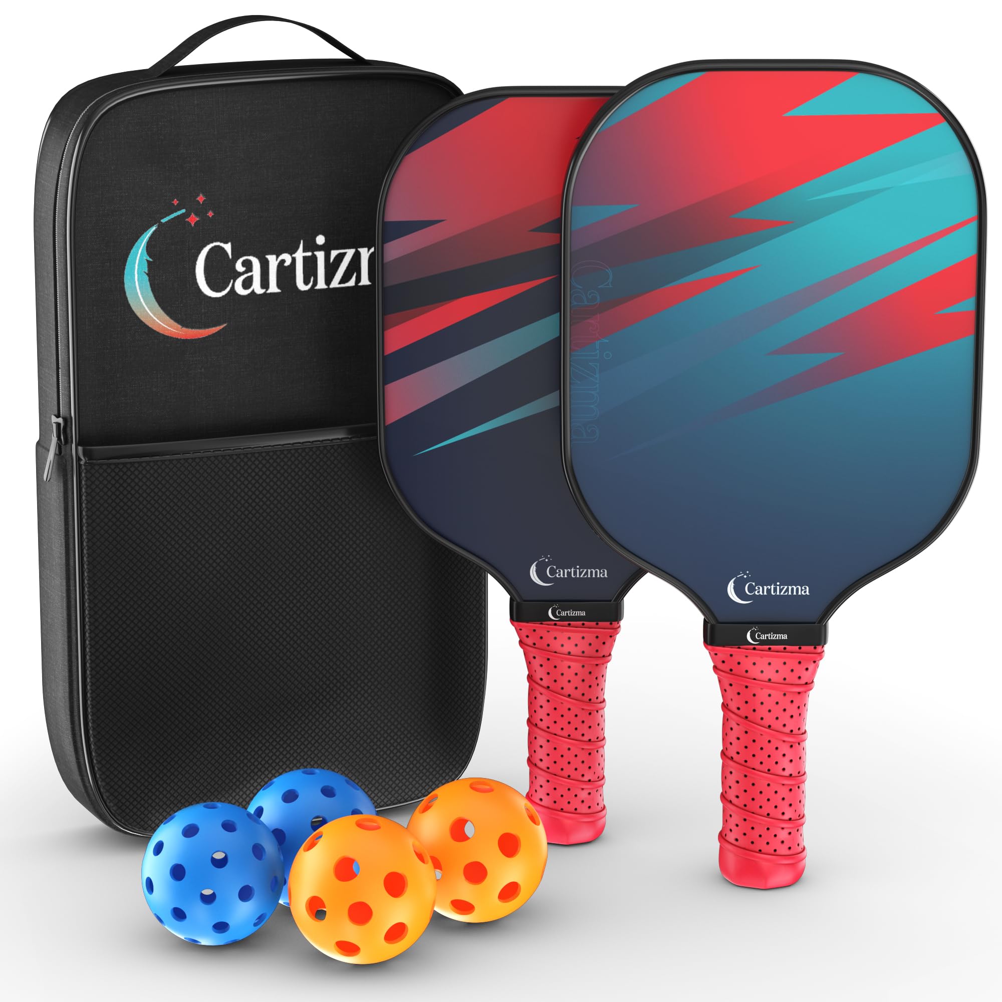 Pickleball Paddles, USAPA Standard Fiberglass Surface Pickleball Set with 2 Pickleball Rackets,4 Pickleball Balls,1 Portable Carry Bag, Pickle Ball Paddle Set ?for Men & Women
