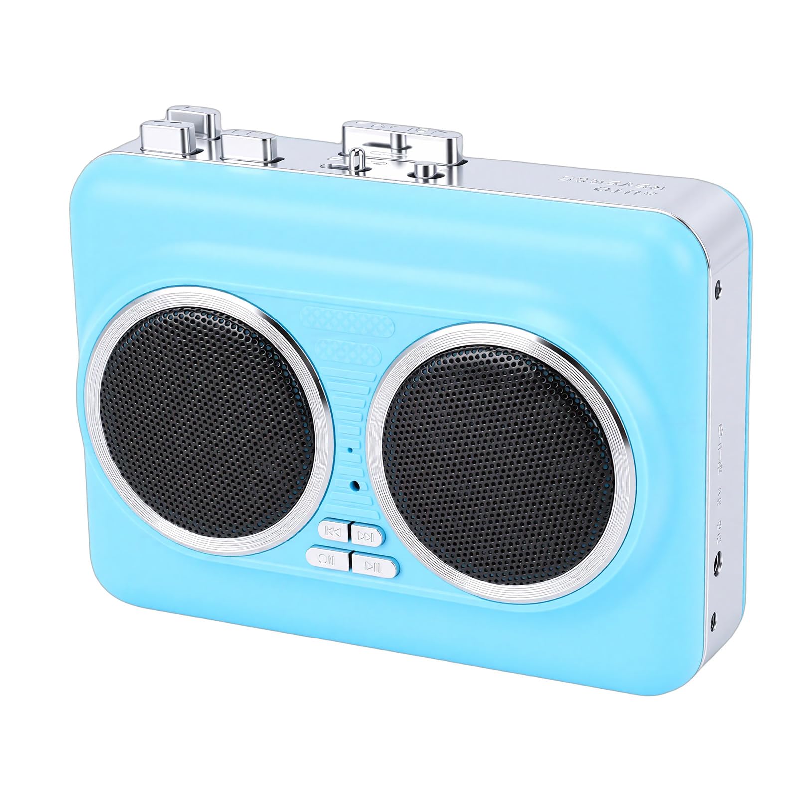 Sorandy Lecteur de Cassettes, Double Haut-parleurs, Prise Casque 3,5 Mm, Convertisseur de Cassette USB vers MP3 avec Sortie AUX, Idéal pour Système de Voiture