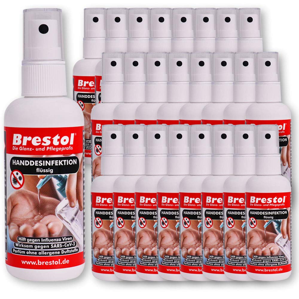 Desinfectante líquido, 25 botellas de 100 ml, desinfectante para manos, piel, manos, manos, desinfección, líquido desinfectante líquido, infección superficial