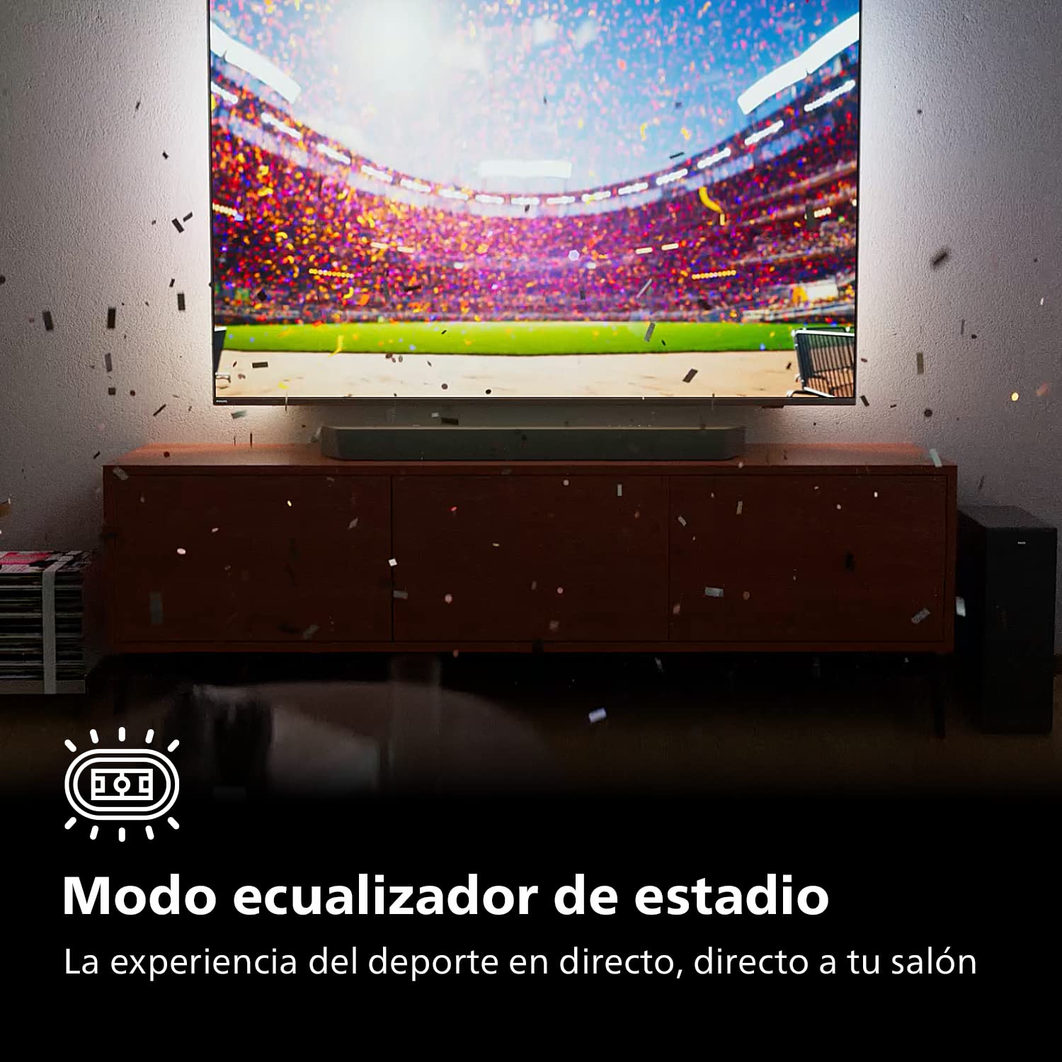 Philips TAB8507/10 Soundbar 3.1 Subwoofer Inalámbrico, Dolby Atmos, Sonido Cinematográfico, HDMI eARC, 600W