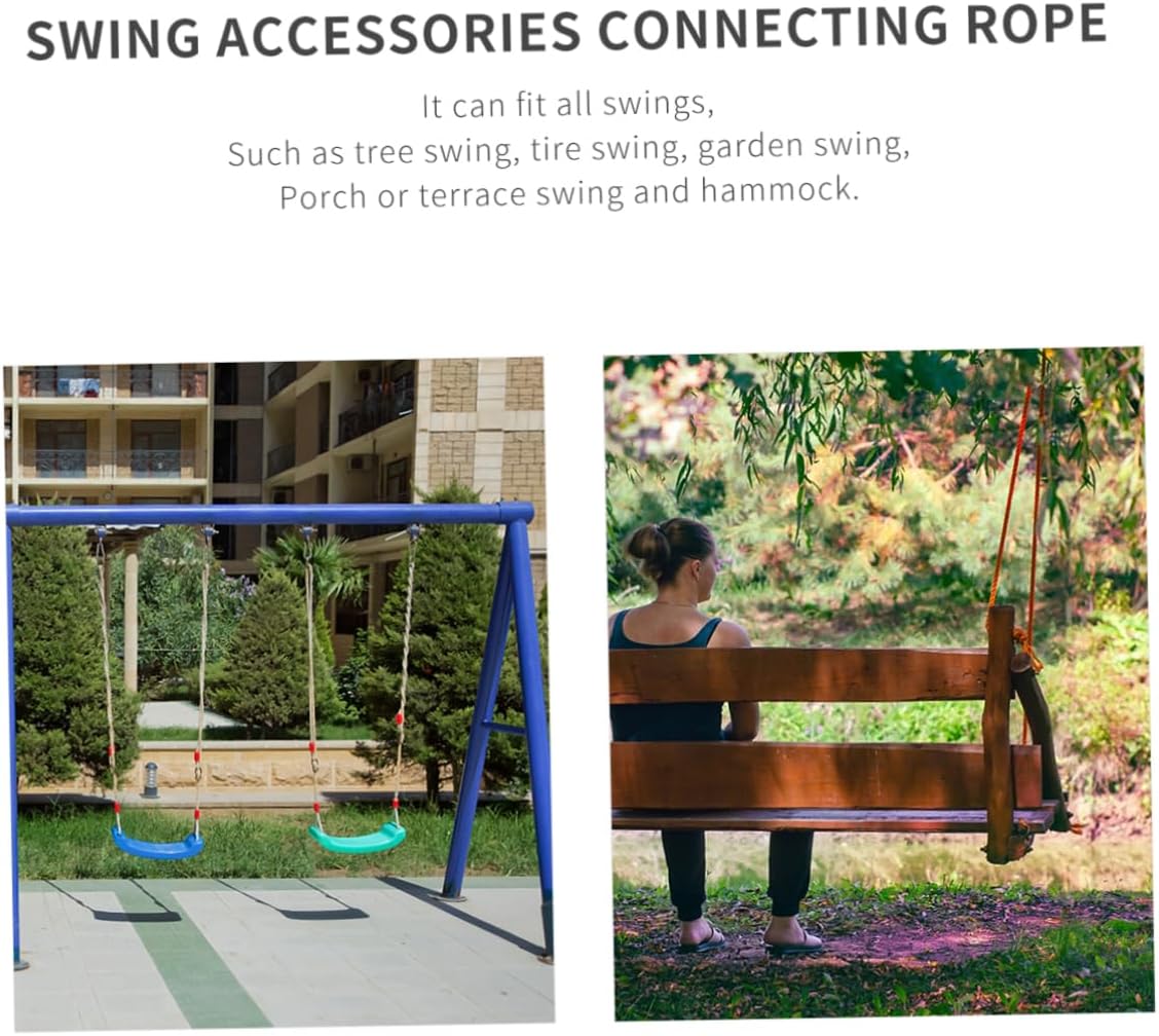 6pcs Adjustable Outdoor Swing Strap Kit Nylon Rope with Connectors Durable Tree Swing Hanging Accessories for Adults Weather-Resistant and Easy to Install