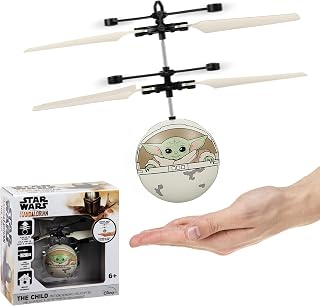 World Tech Toys Star Wars Baby Yoda Flying Toy – Motion Sensing Flying Ball with USB Charging - Star Wars Licensed - Indoor/Outdoor Drone for Kids Ages 6+