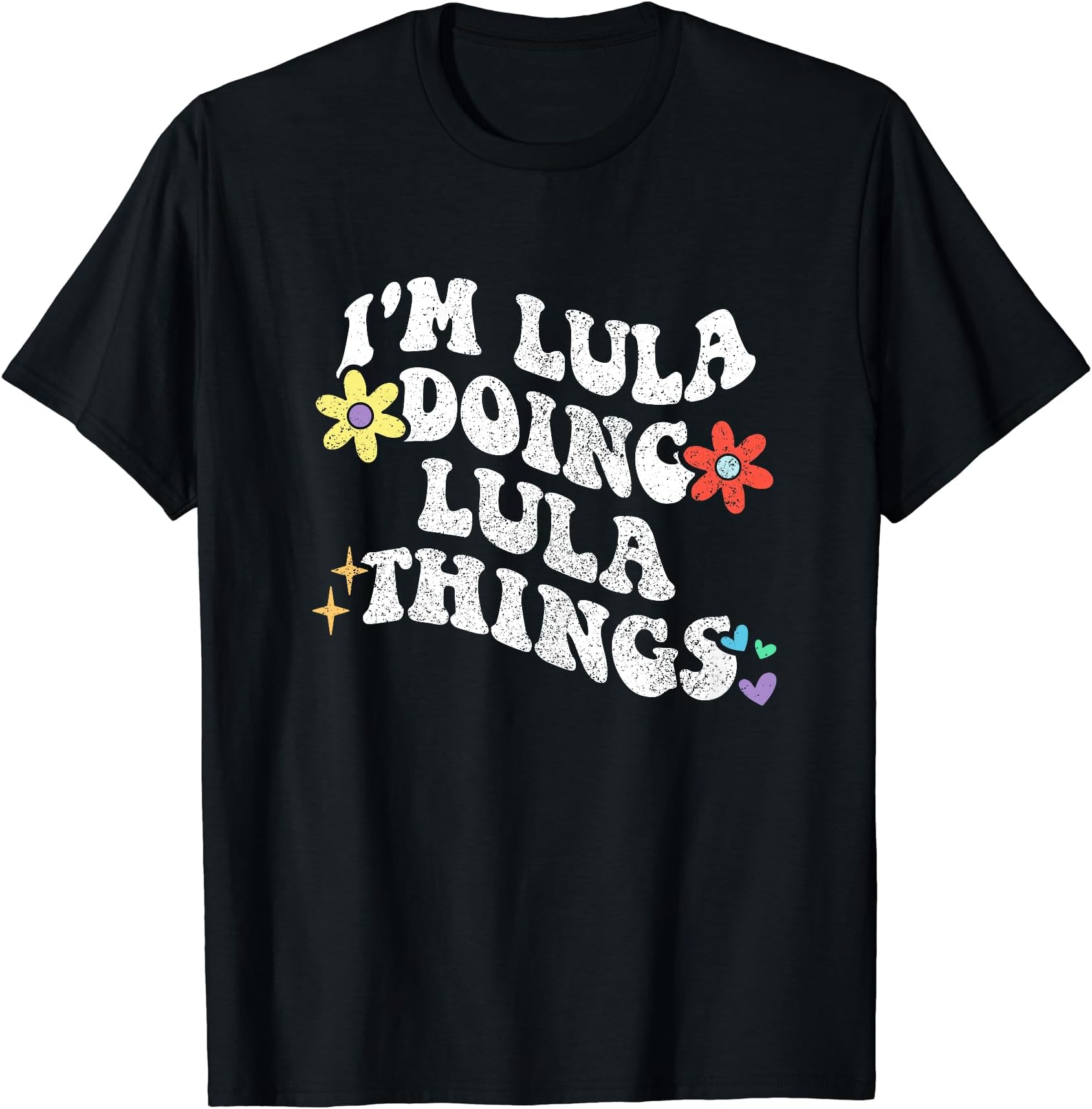 Personalized Name Mothers Day outfit For WomenRetro Groovy Im LULA Doing LULA Things Funny Mother's Day T-Shirt