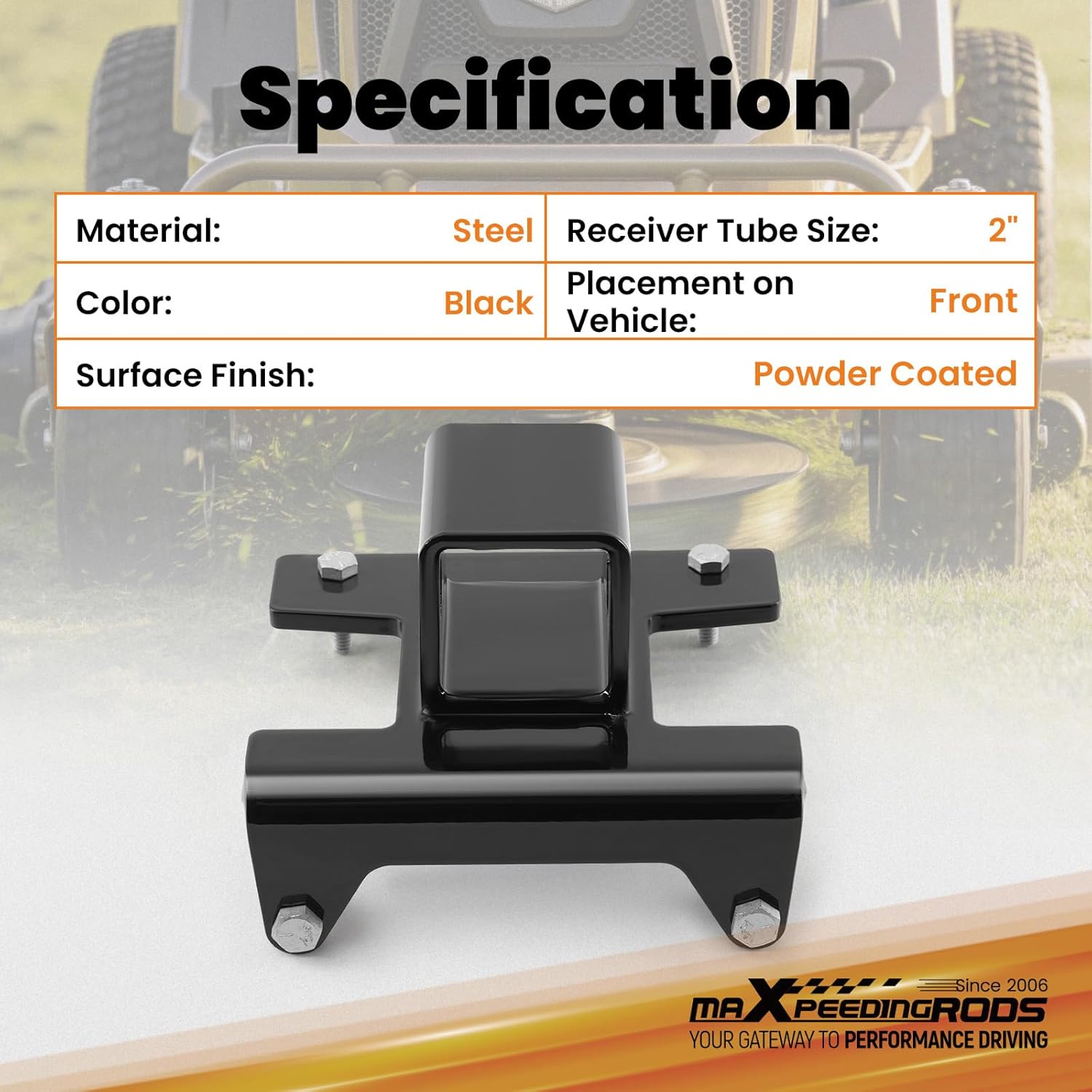 maXpeedingrods 2" Front Hitch Receiver Mount Fits for Bad Boy Mower ZT Elite and Maverick 2021-up