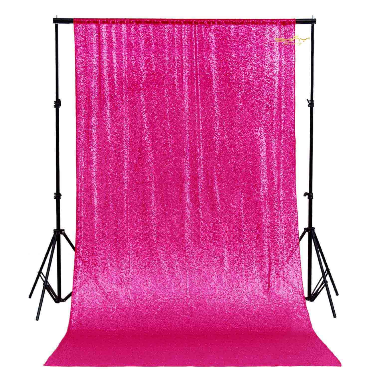 Sparkly Hot Pink Curtains Curtains & Drapes