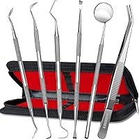 GCATACC Professional Dental Picks Teeth Cleaning Kit - Stainless Steel Plaque Tartar Remover with Case for Adults, Kids & Pets