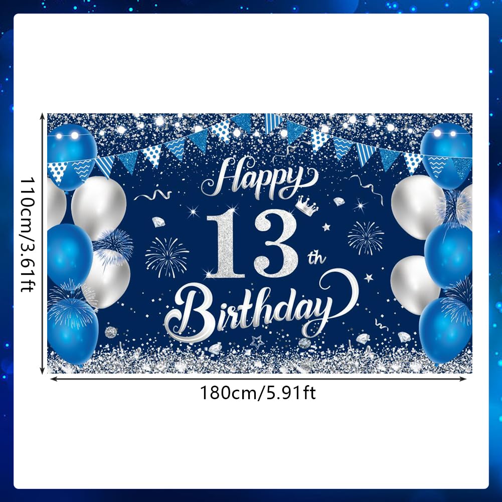 Decorazioni per il 13° compleanno di ragazzi e ragazze, striscione