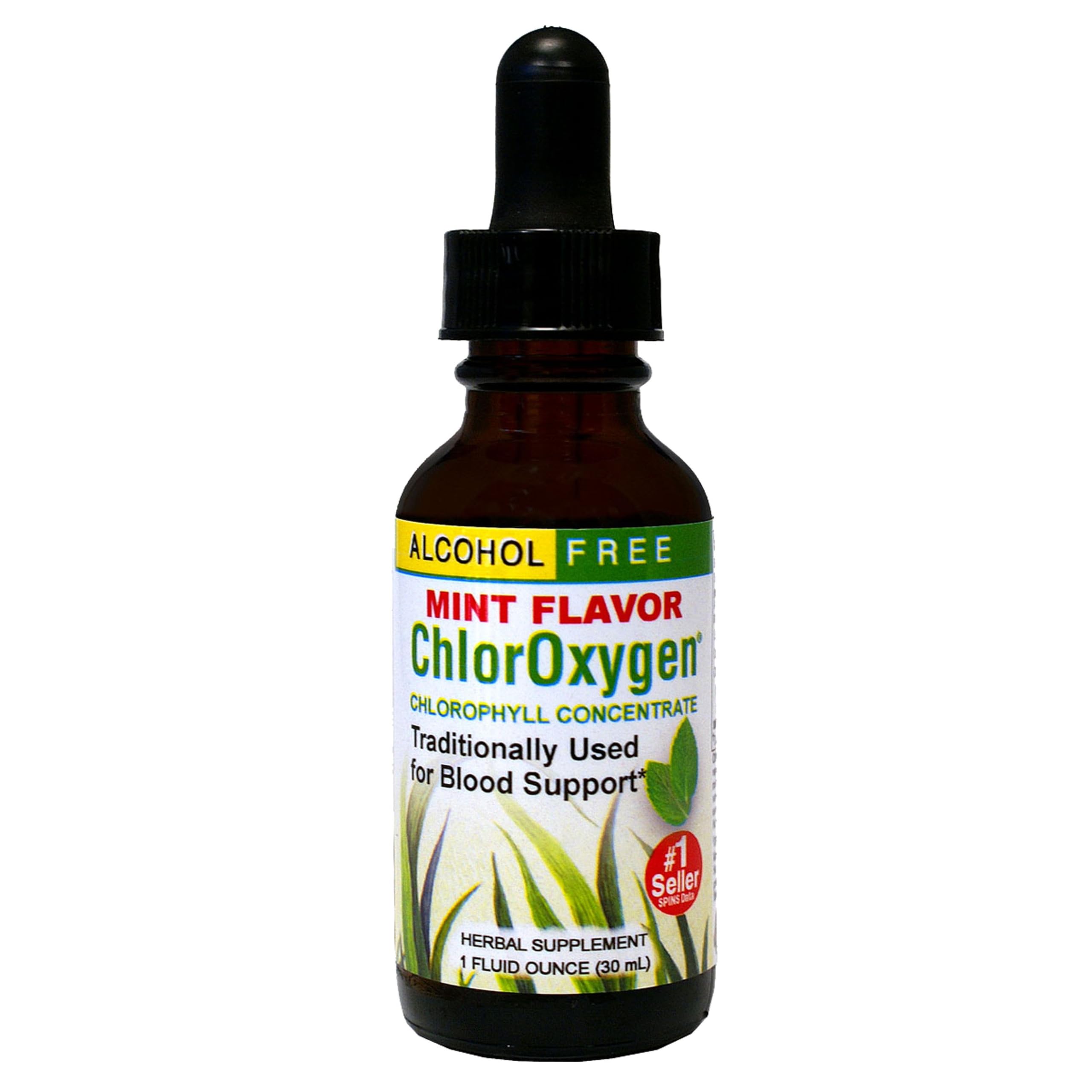 Herbs Alcohol Free Liquid Mint Flavored ChlorOxygen , 1 oz
