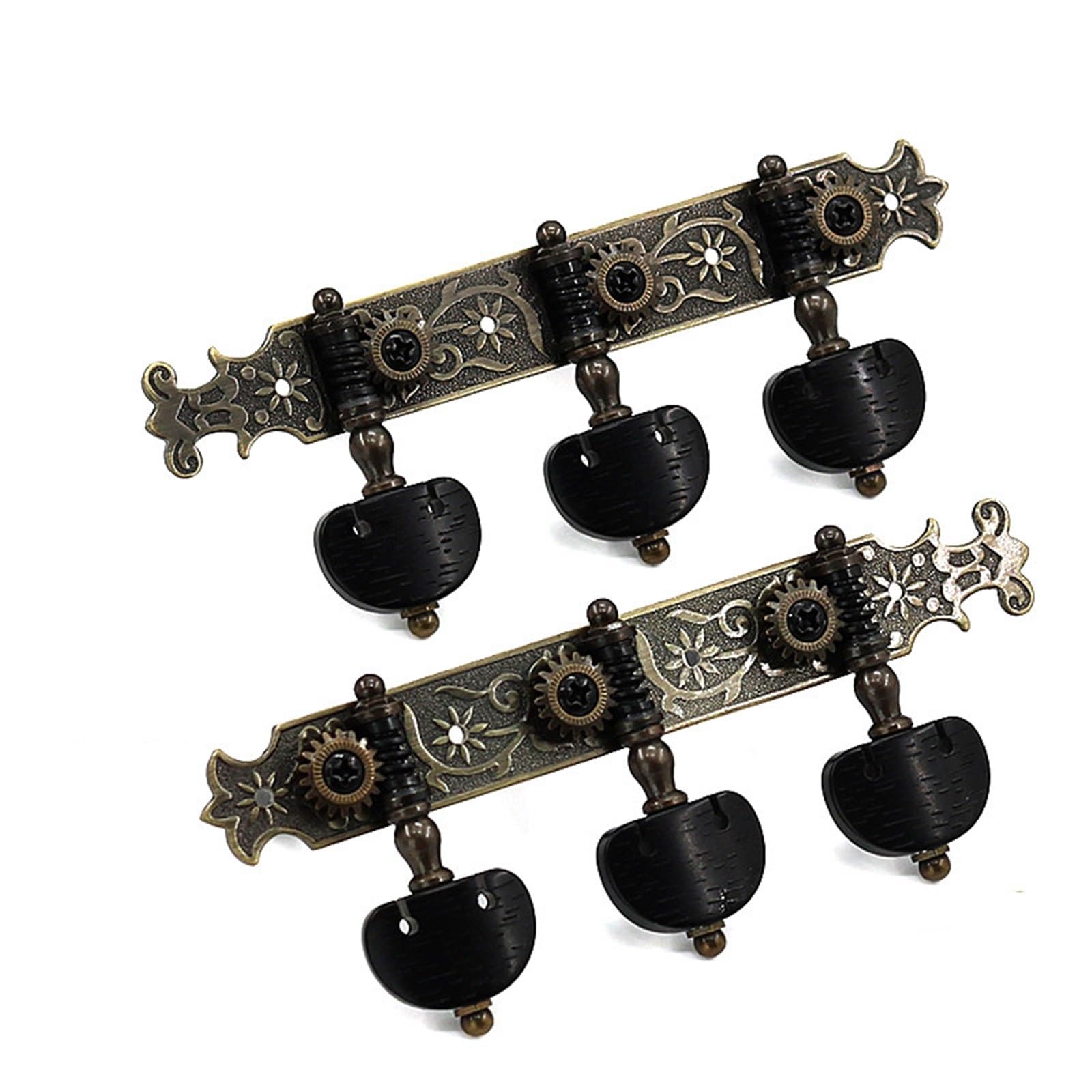 Clavijas Afinación Guitarra Afinadores De Guitarra Clásica 3 En Placa (acabado Dorado/latón)(Brass)