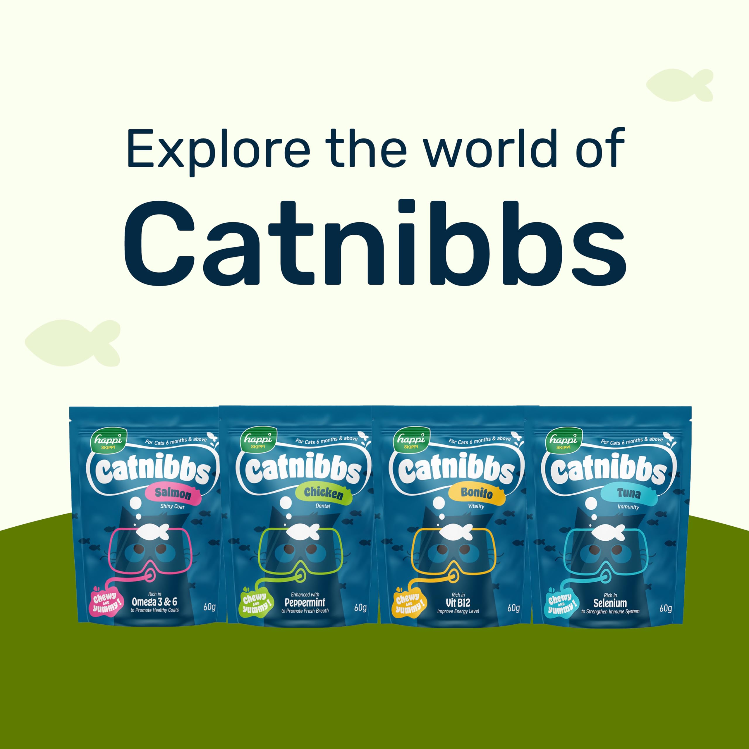 Happi Skippi Catnibbs Chicken Dental Chewy Snacks β 60 gm | Soft and Yummy Bites for Adult Cats | Healthy Temptation Style Food | Supports Oral Hygiene 3