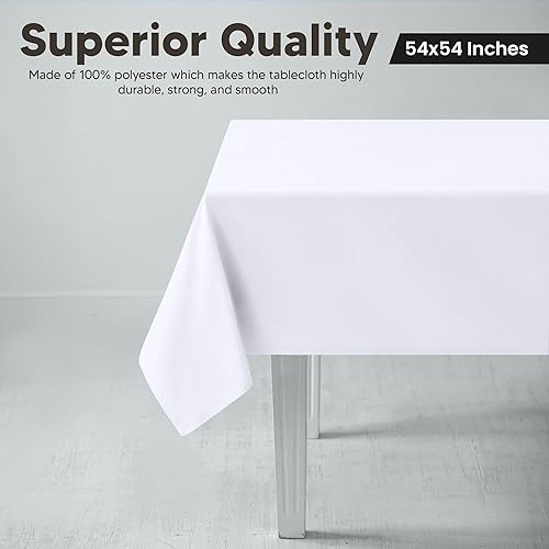 Miniatura 2 de Utopia Kitchen - Paquete de 2 manteles cuadrados lavables a máquina, tela de poliéster, para comedor, fiestas de bufé, pícnic, eventos, bodas y