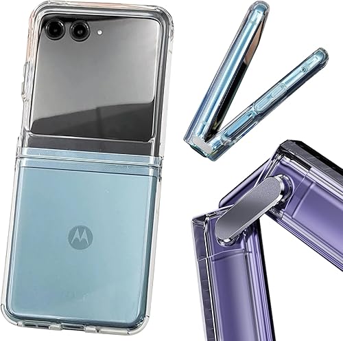 teroxa Funda compatible con Motorola Razr Plus 2023, Moto Razr+ 2023, cubierta trasera para teléfono, hebilla de metal, ajuste delgado, TPU suave,