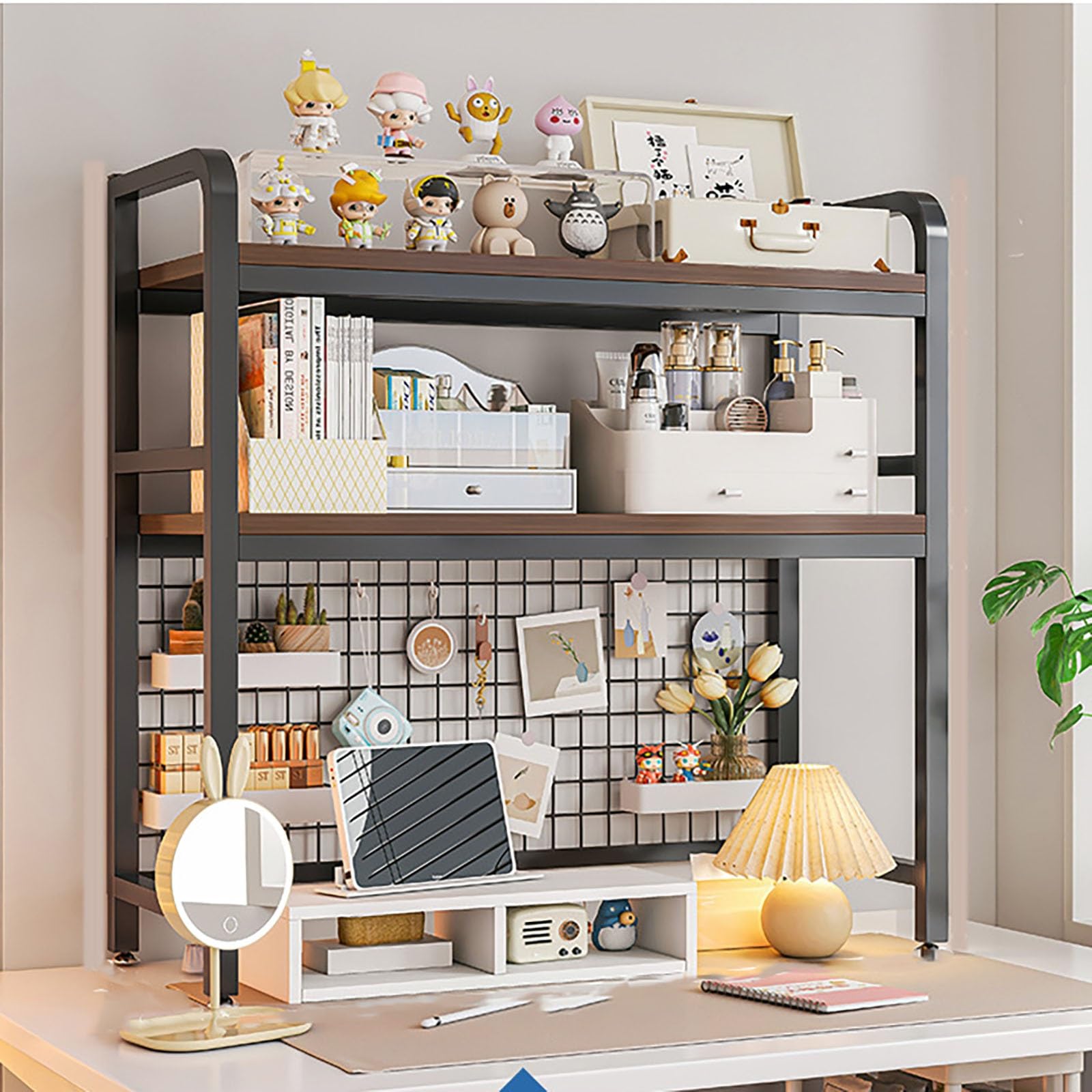 卓上収納棚 大容量 重量にたえられる Amazon.co.jp: NEONMAN 卓上収納 本棚 机の上 穴付き卓上収納