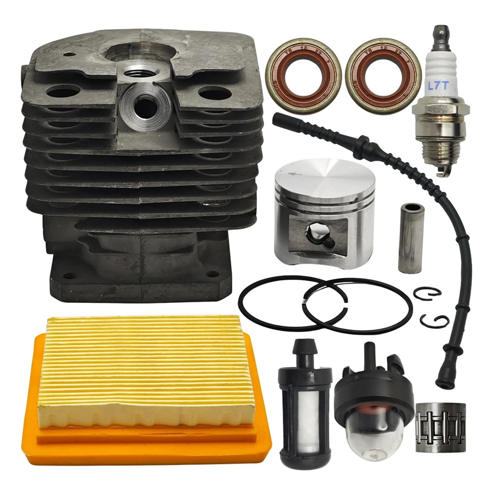 Reemplace el ajuste for Sthil FS450 FS 450 juego de pistón de cilindro 42mm línea de filtro de combustible y aire sello de aceite cebador bombilla chispa