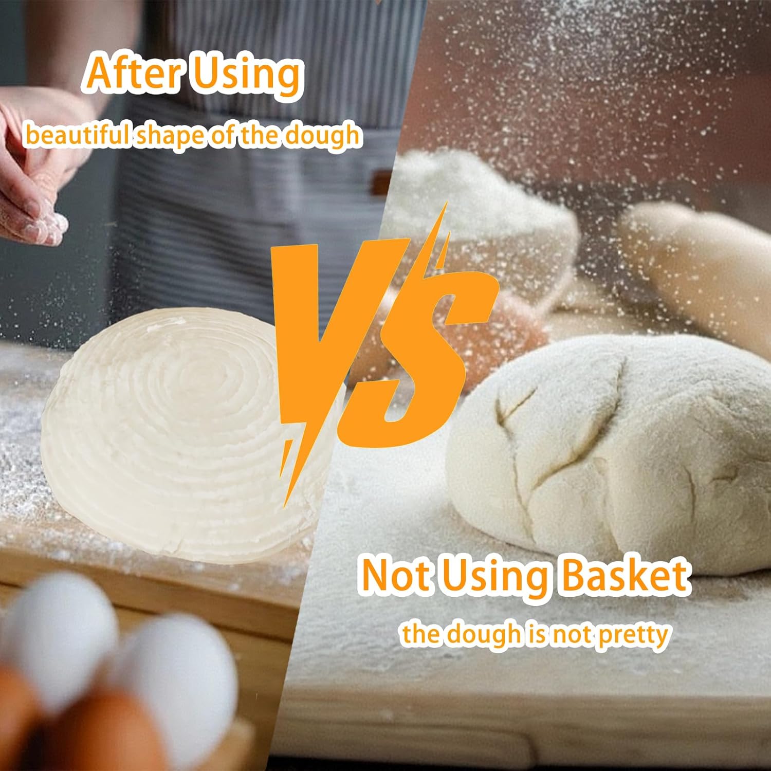 Banneton Bread Proofing Basket Set of 6, 6 Inch Banneton Basket with Cloth Liner, Mini Sourdough Rattan Bowl for Sourdough Bread Baking for Home Bakers and Professionals (Round)