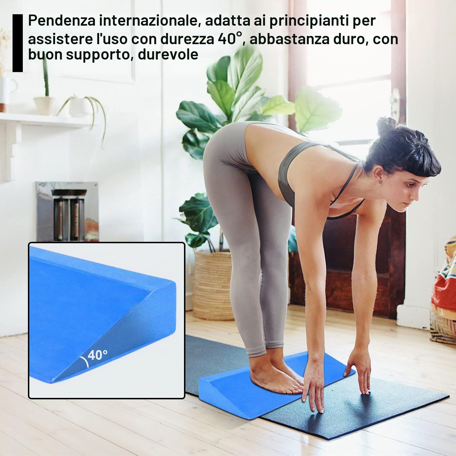 Wedge Slant Board, estensore per polpacci, antiscivolo, per allenare la schiena, per yoga, per squat e stacchi