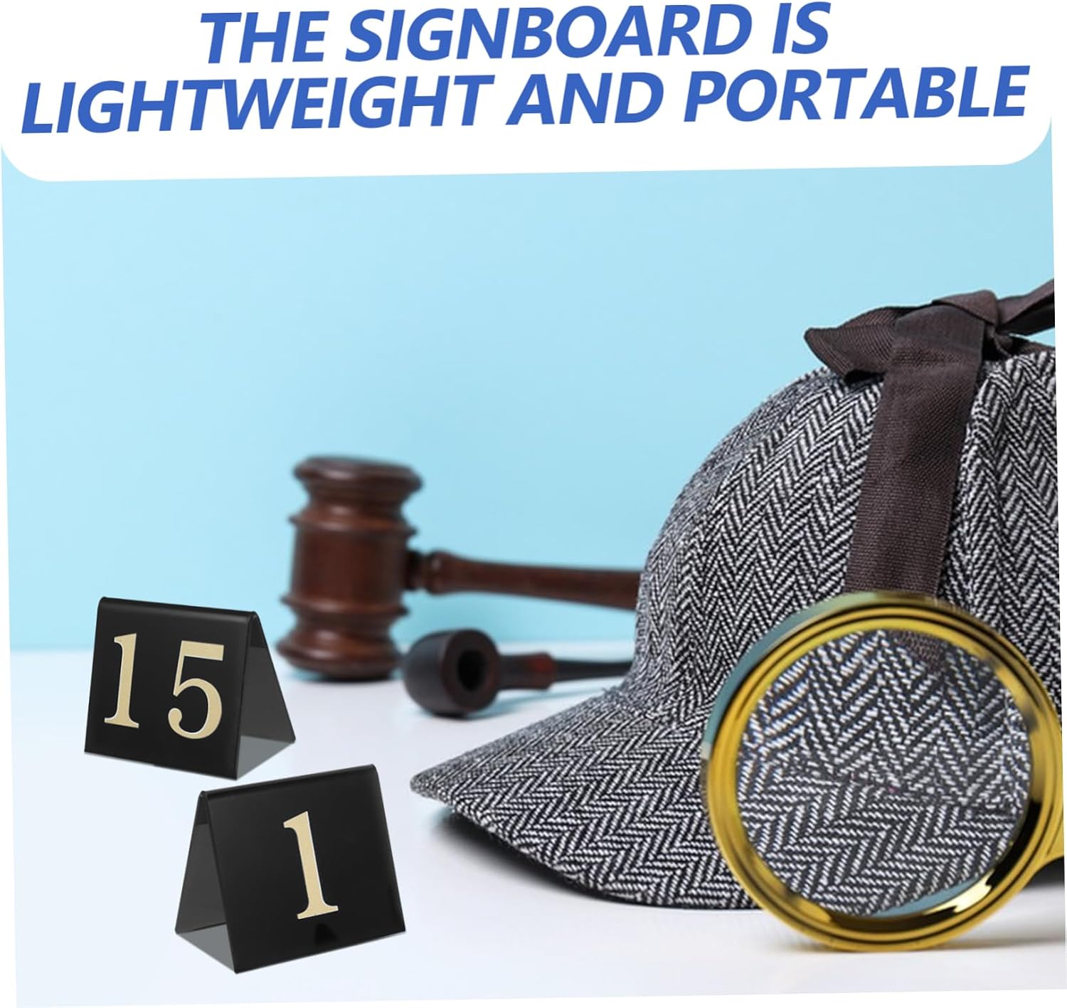 PRETYZOOM 15Pcs Table Number Markers for Restaurants Double Sided Design with Bold Numbers for Detective Parties and Crime Scene Props and Stable Accessory