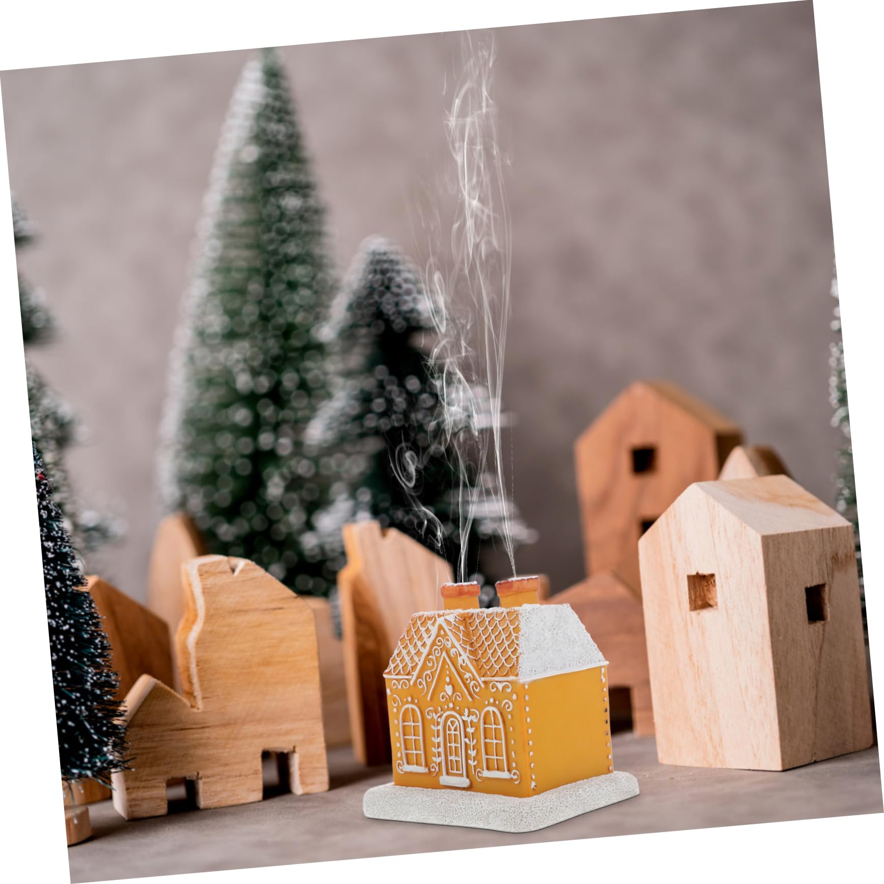 Porta Incenso a Cono Casetta Pan di Spezie in Resina 1 Pezzo | Stile Cavo Creativo, Design Classico Artistico, per Ambienti Domestici e Idea Regalo per Amici