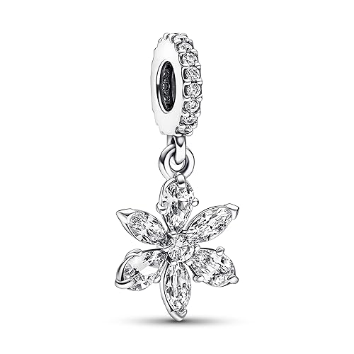 PANDORA Timeless Pendente Herbarium Cluster in argento Sterling con zirconia cubica trasparente, Fiore Pendente