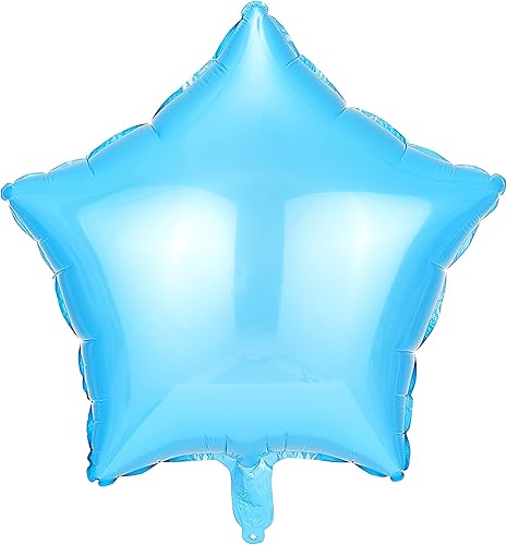 Globo de aluminio con forma de estrella azul claro, 10 globos grandes de helio Mylar para decoración de fiesta de cumpleaños, boda, fiesta, 18 Azul