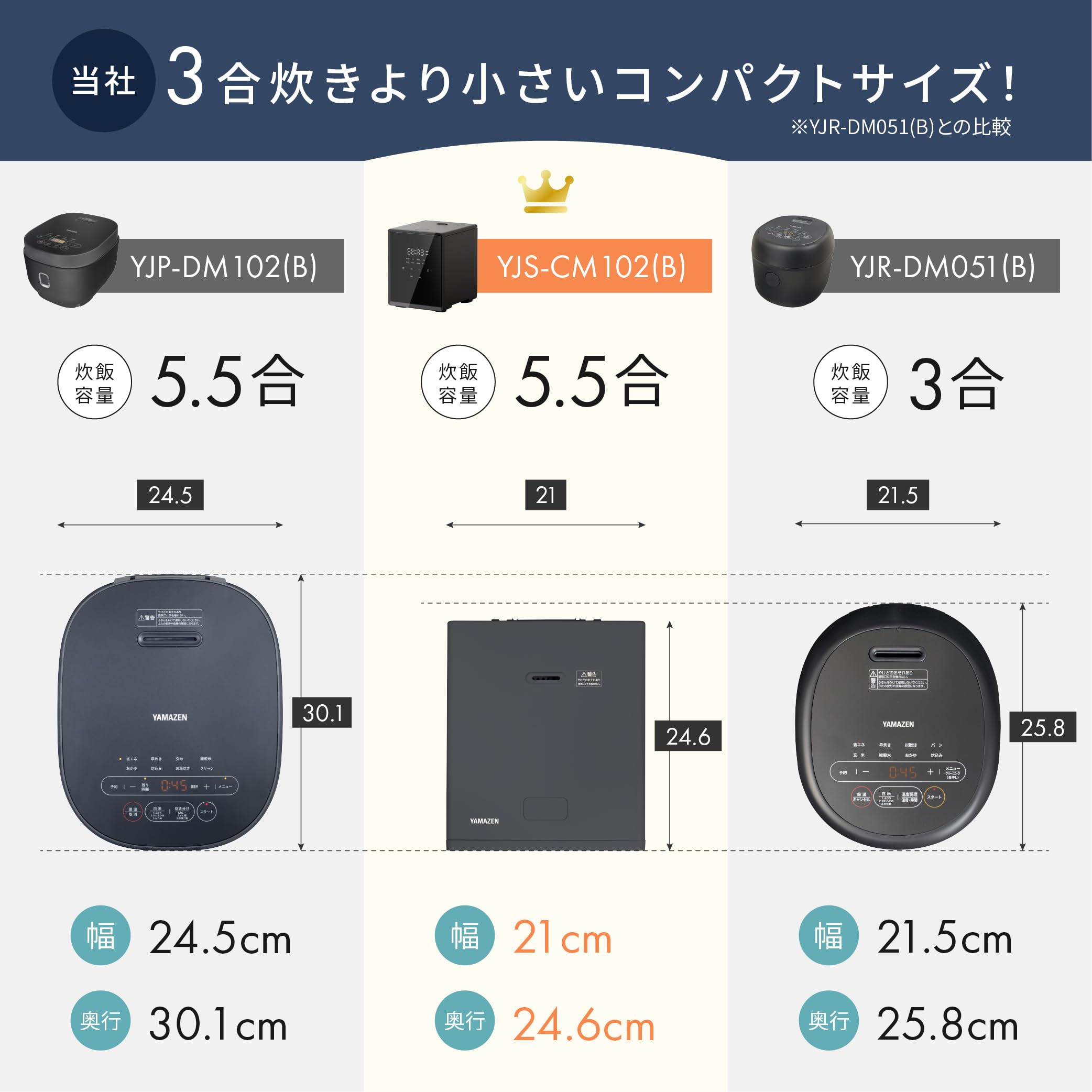 Amazon | [山善] 炊飯器 5.5合 マイコン式 一人暮らし 二人暮らし 3.0