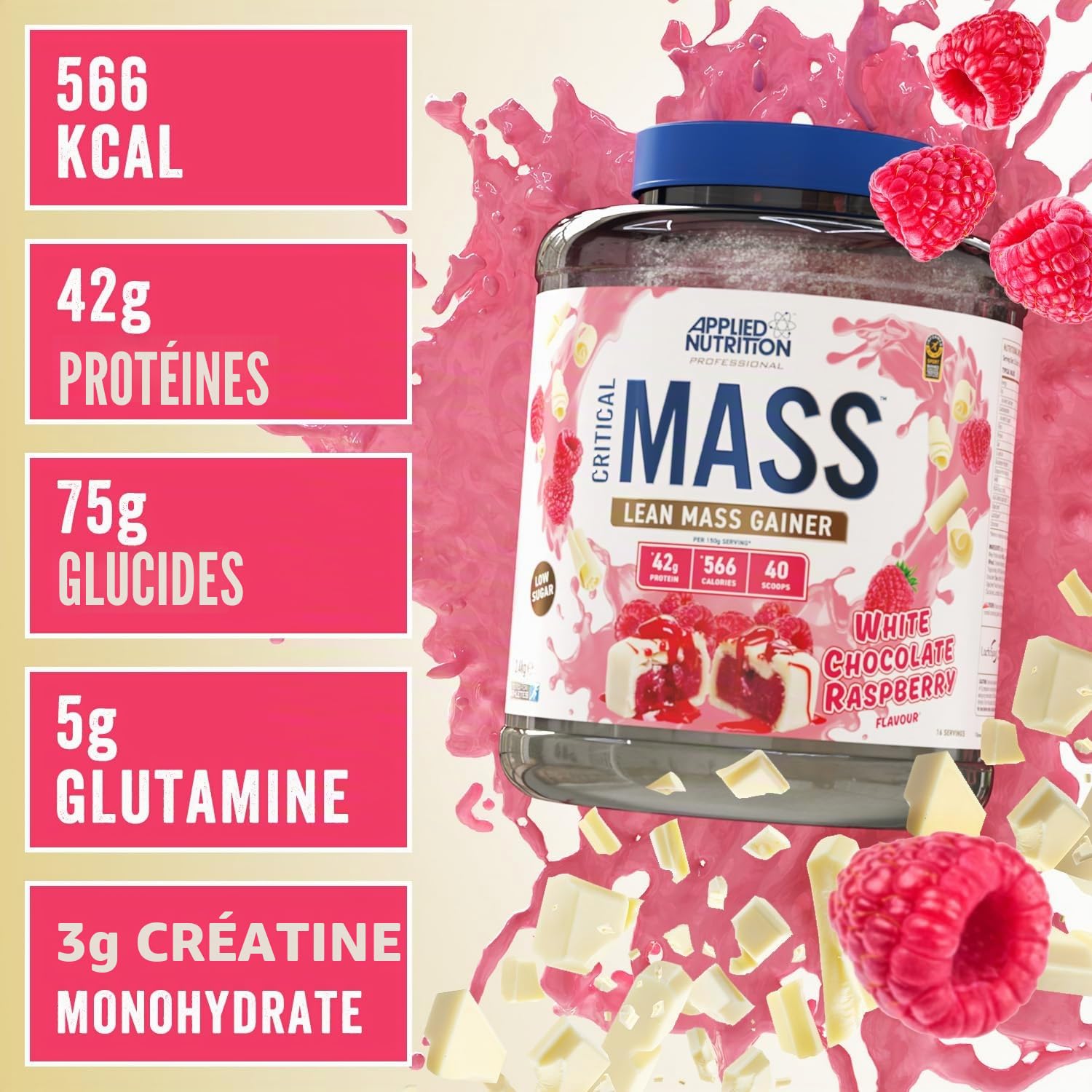 Applied Nutrition Critical Mass Professional (2400g) Chocolat blanc