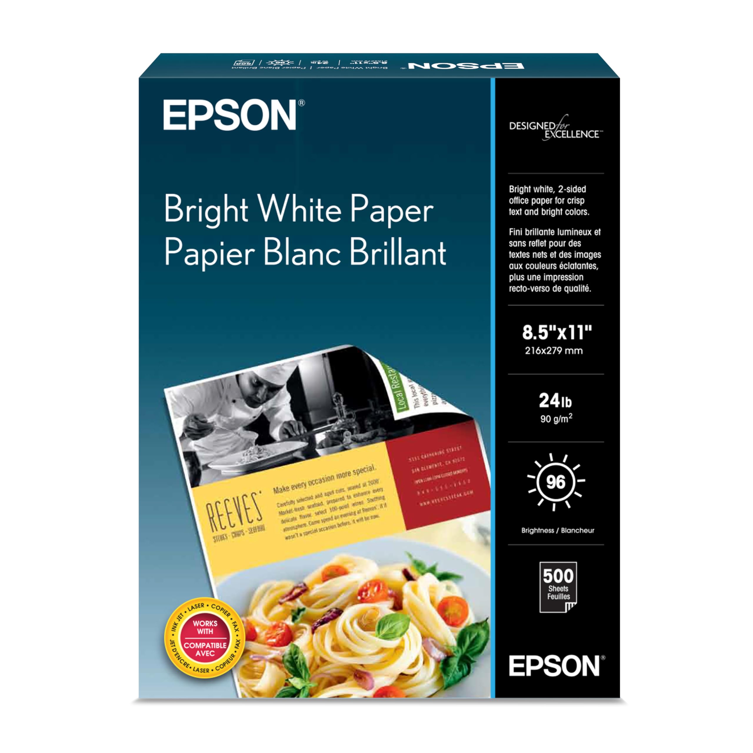 Epson Bright White Pro Paper - S041586-4, 8.5" x 11" (500 sheets)