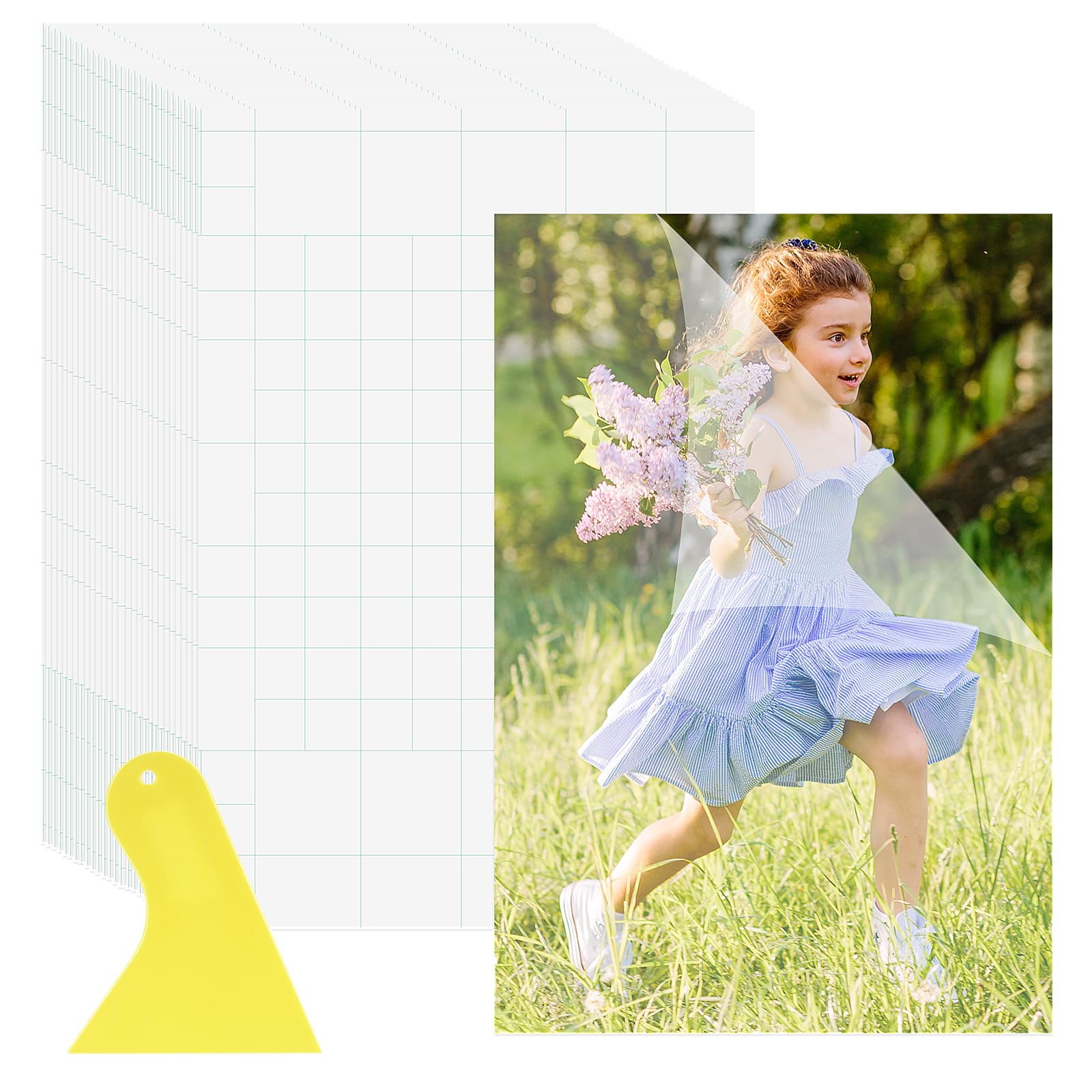 50 Pack Self Sealing Laminating Sheets 4x6 No Machine Self Adhesive Clear Laminate Sheet No Heat Transparent Gloss Finish Waterproof Laminator Sheets for Business Card Photo Stickers