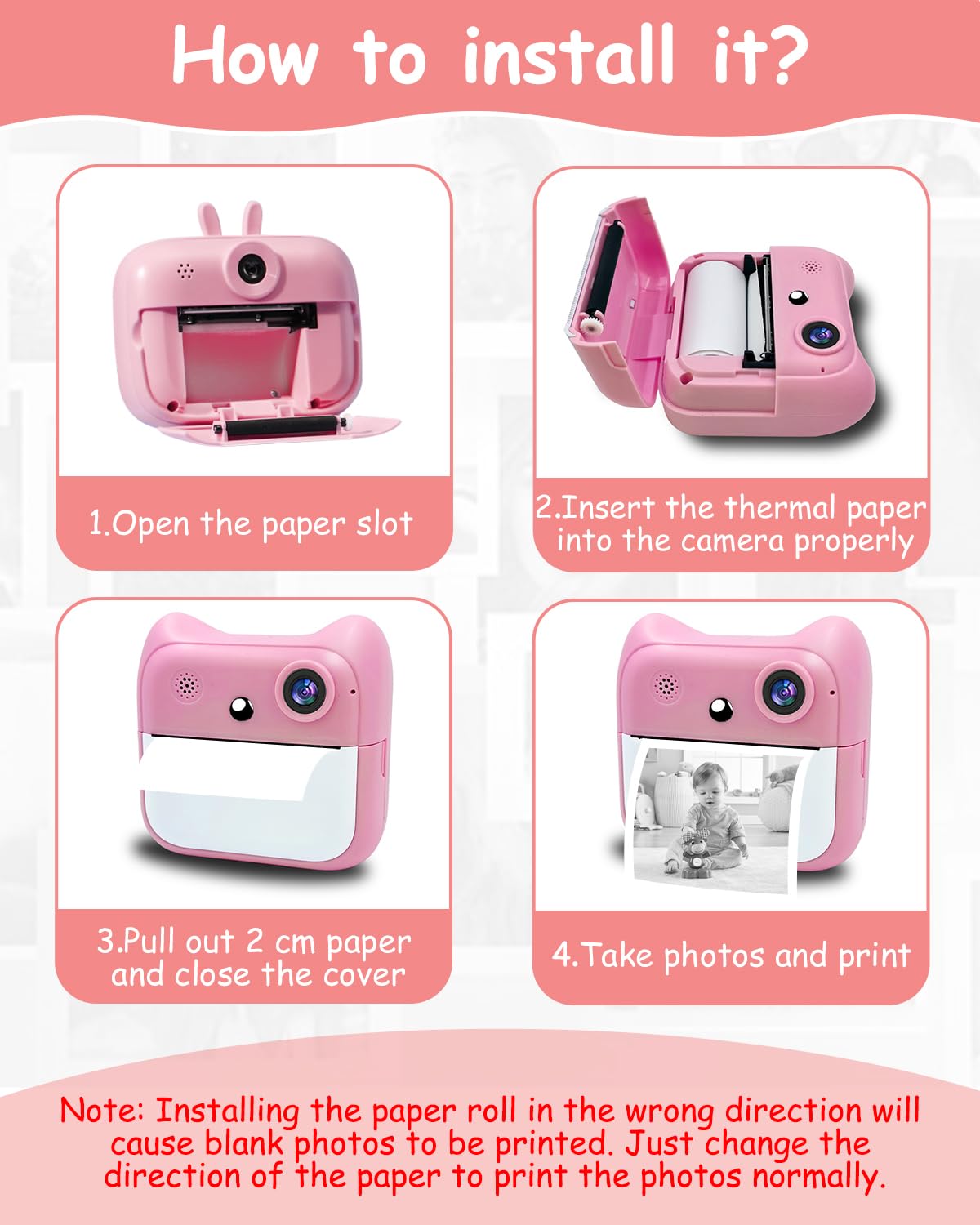 Rol Thermisch Papier voor Kindercamera met Thermische Printer - Wit