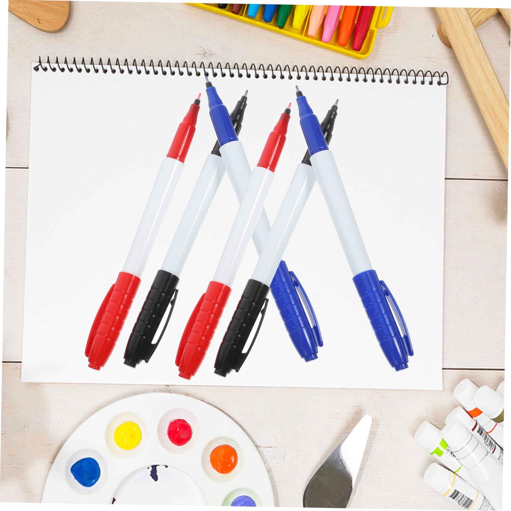 HOMSFOU 5 Ensembles Marqueurs Effaçables À Sec Stylo Fin Pour Tableau Lot De Couleurs Pour École 6 Pièces * 5