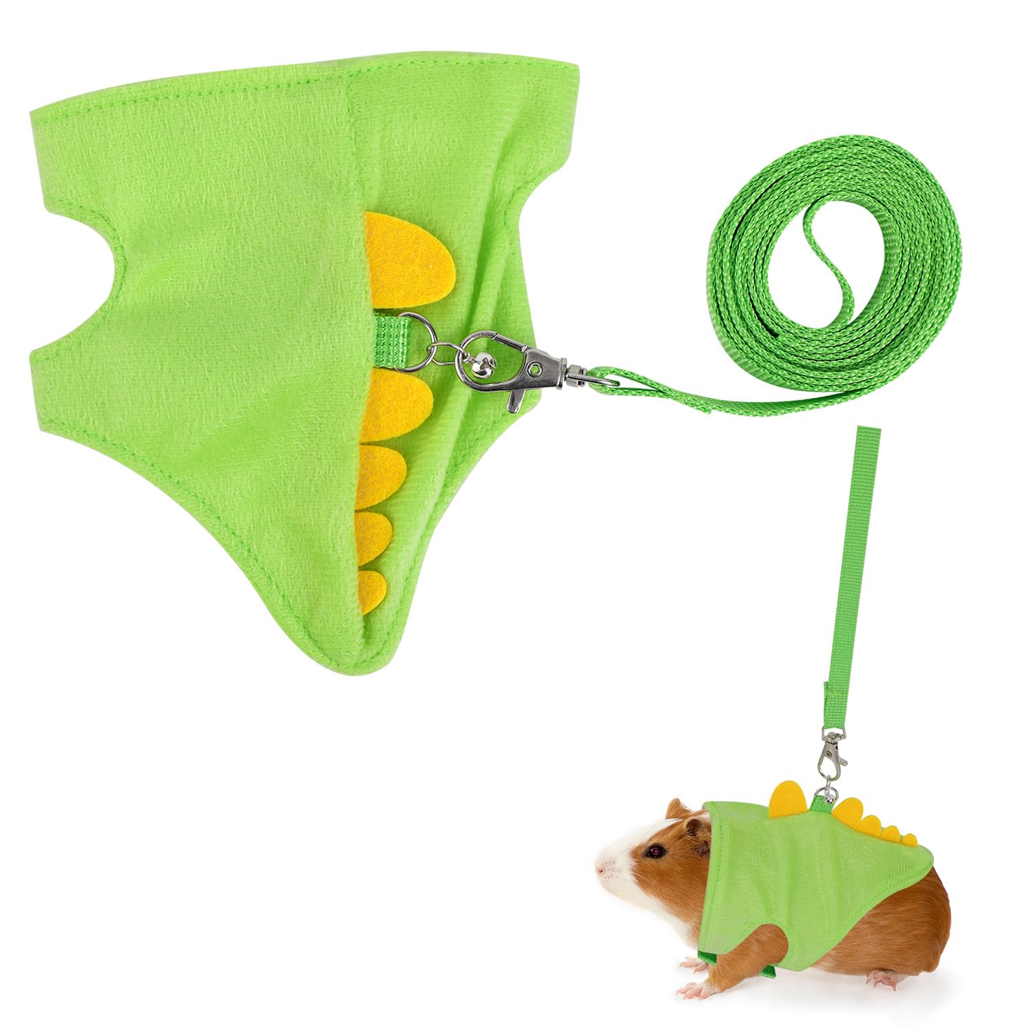 Ensemble Harnais et Laisse pour Furet, Gilet en Forme de Dinosaure Petits Animaux Accessoires de Promenade en Plein Air pour Furet Lapin Hamster Chaton Chiot Petits Animaux