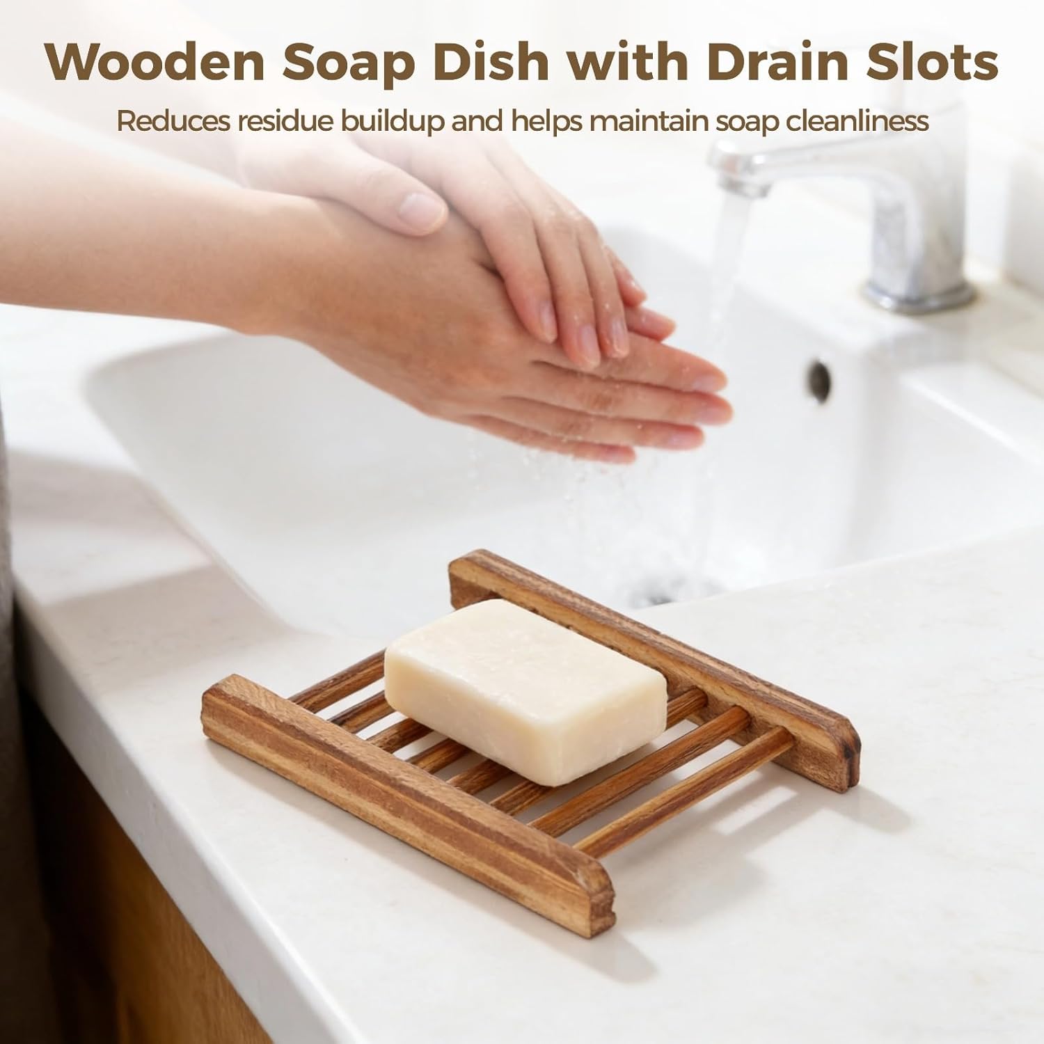 60PCS Soap Saver Set,Bamboo Soap Holder Including 20 Wood Soap Dishes with Waterproof Lacquer, 20 Loofah Soap Pads, 20 Cotton Linen Drawstring Soap Bags, Soap Saver Set for Bathroom, Shower, Travel