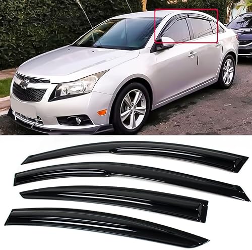 Se adapta a Chevy Cruze 2009-2016 3D ondulado estilo Mugen visor de ventana deflector de protección de lluvia