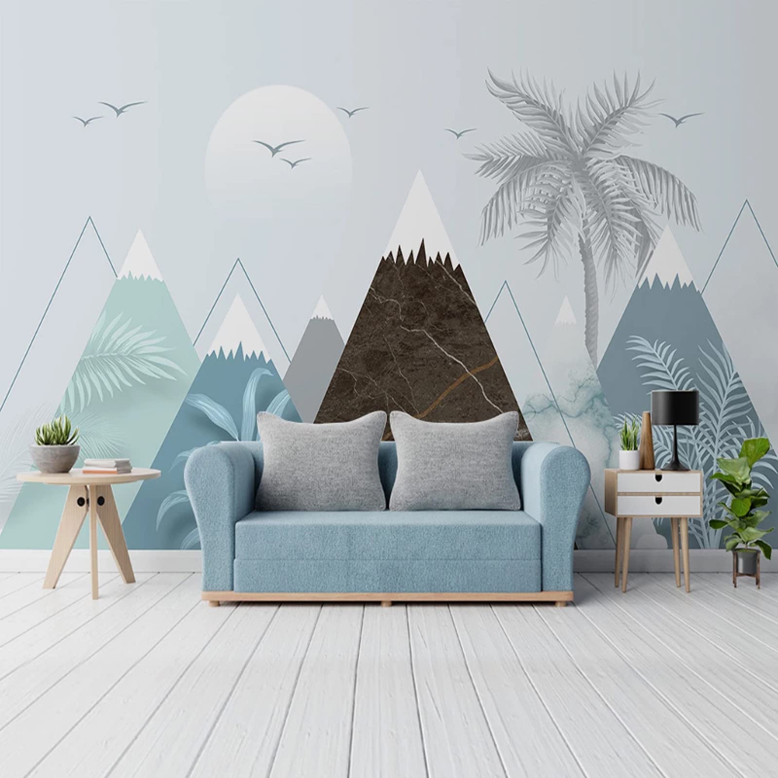 Photo personnalisée pour agrandir le salon : papier peint 3D triangle géométrique moderne