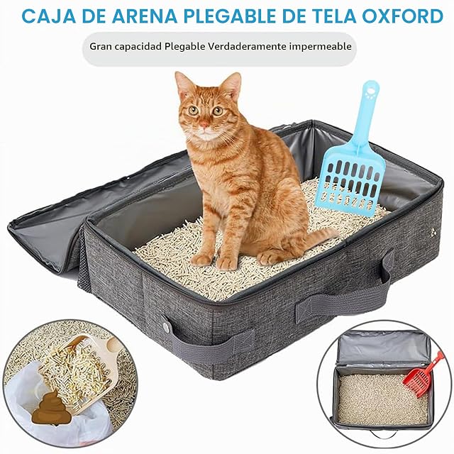Foto 7 de 7 de Omnikryp Arenero Cubierto Plegable con Pala, Arenero Gato 40x30x15 cm