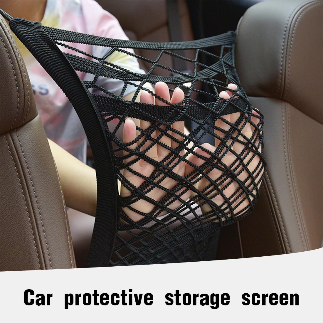 Borsa Rete Per Auto A 3 Strati - Recinzione Per Animali E Organizzatore Schienale - Foto 12