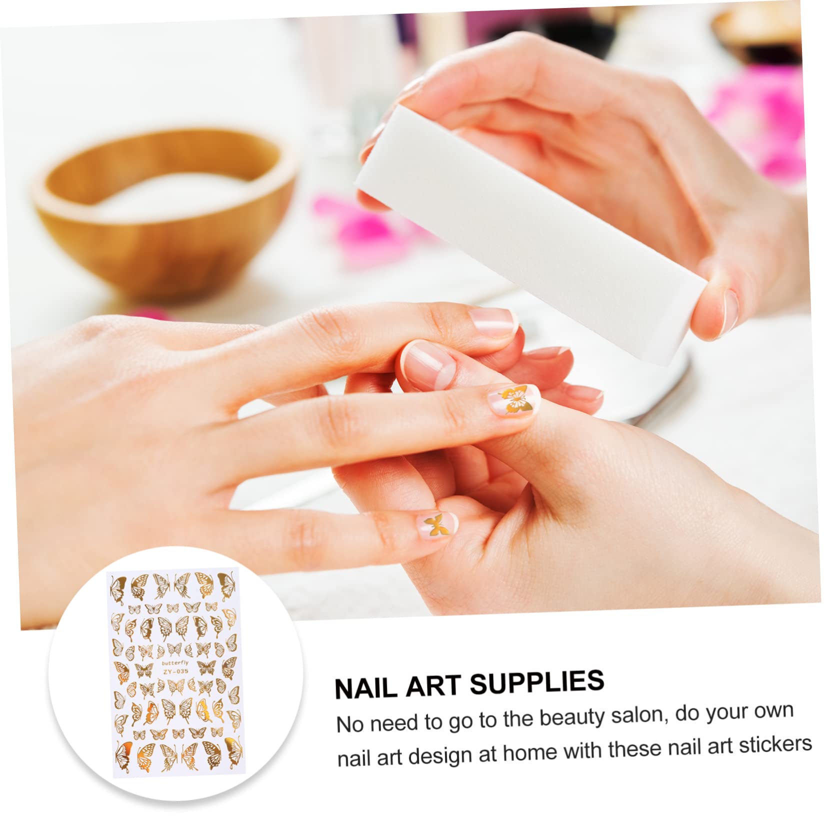 3 Set Adesivi Unghie Farfalle Per Decorazioni Manicure Adatti Per Diy Nail Art E Regali Per Amiche Stili Vari Facili Usare 8 Fogli*3