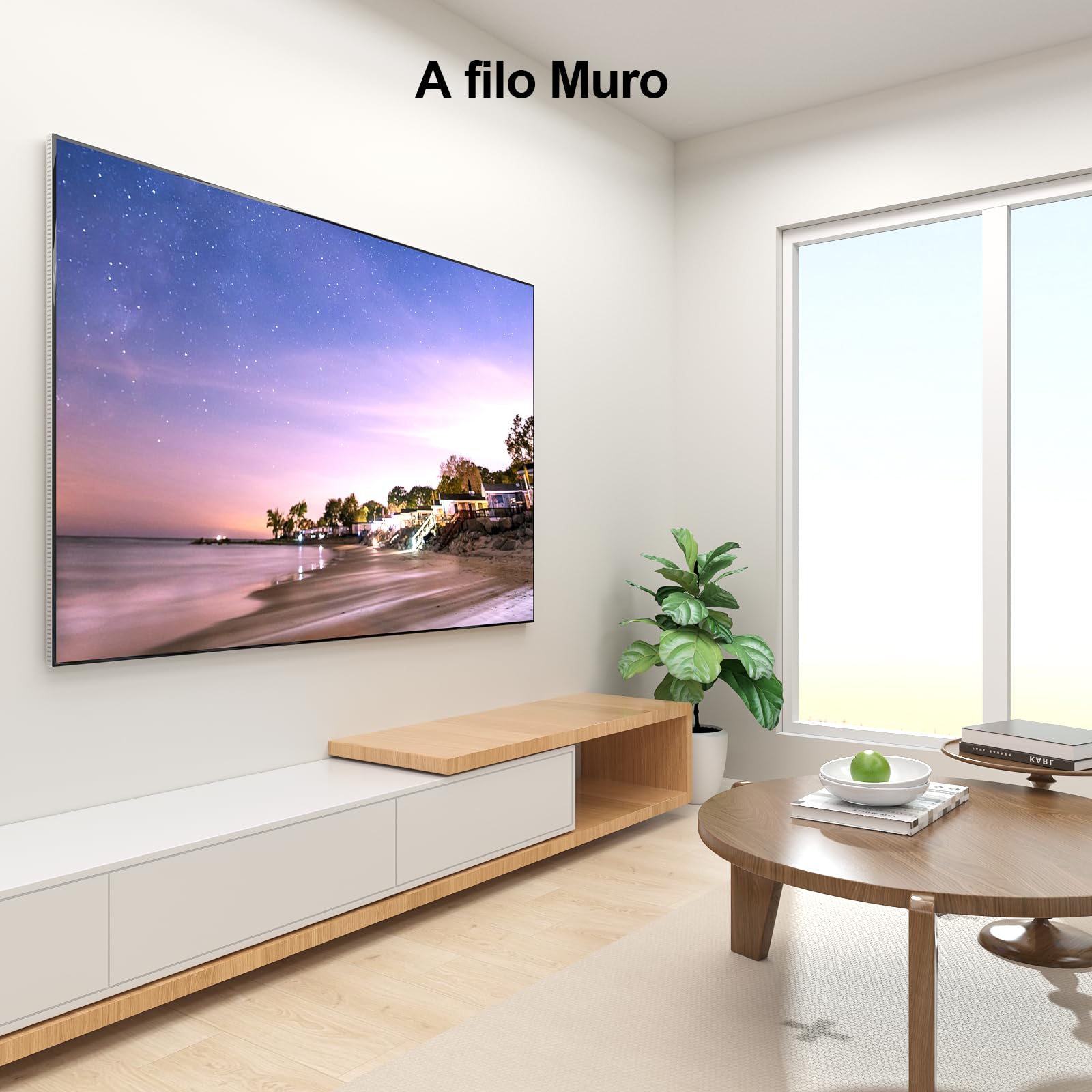 Supcline Supporto da Parete Ultra Sottile per TV a Schermo Piatto da 42 a 100 Pollici e Telaio, Solo 0,8 cm, Basso Profilo, Piatto a Parete, Staffa Micro per TV, Supporta fino a 80 kg