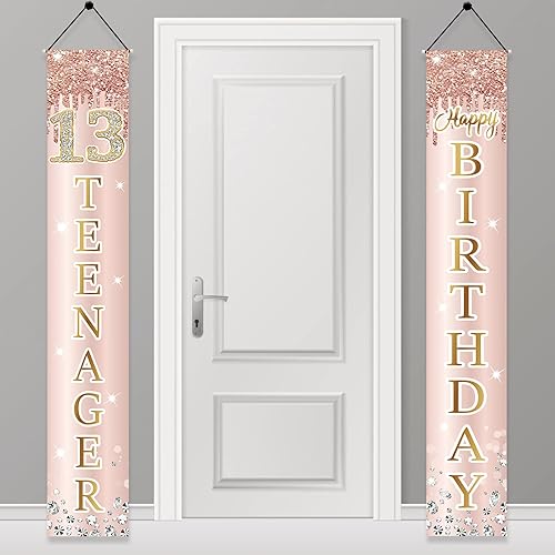 Cartel decorativo para puerta de cumpleaños número 10 para niñas, decoración de fiesta de telón de fondo para puerta de cumpleaños número 10,