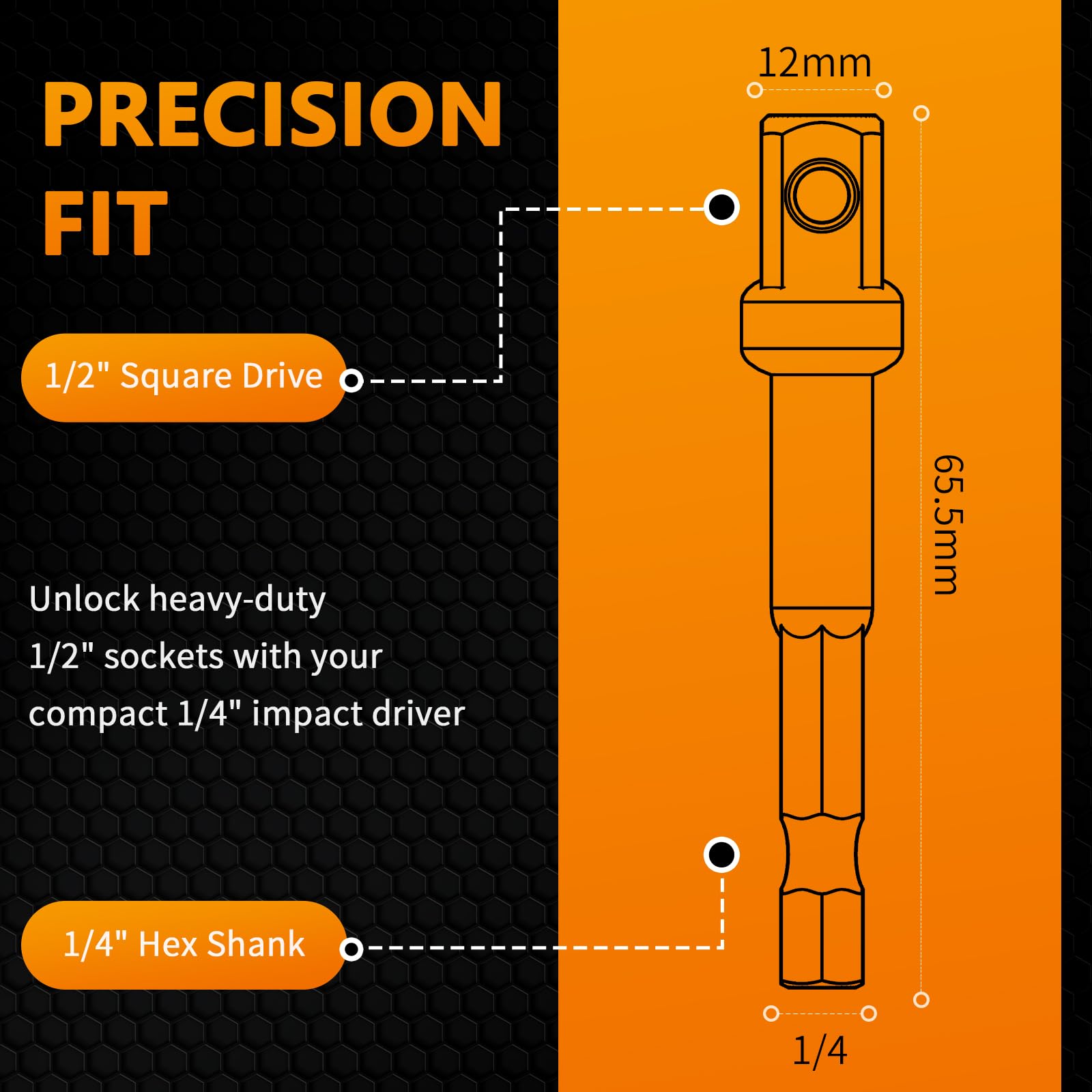 Mellbree 1/2 Impact Socket Adapter 1/4 to 1/2 for Impact Driver/Drill — Amazon image 7