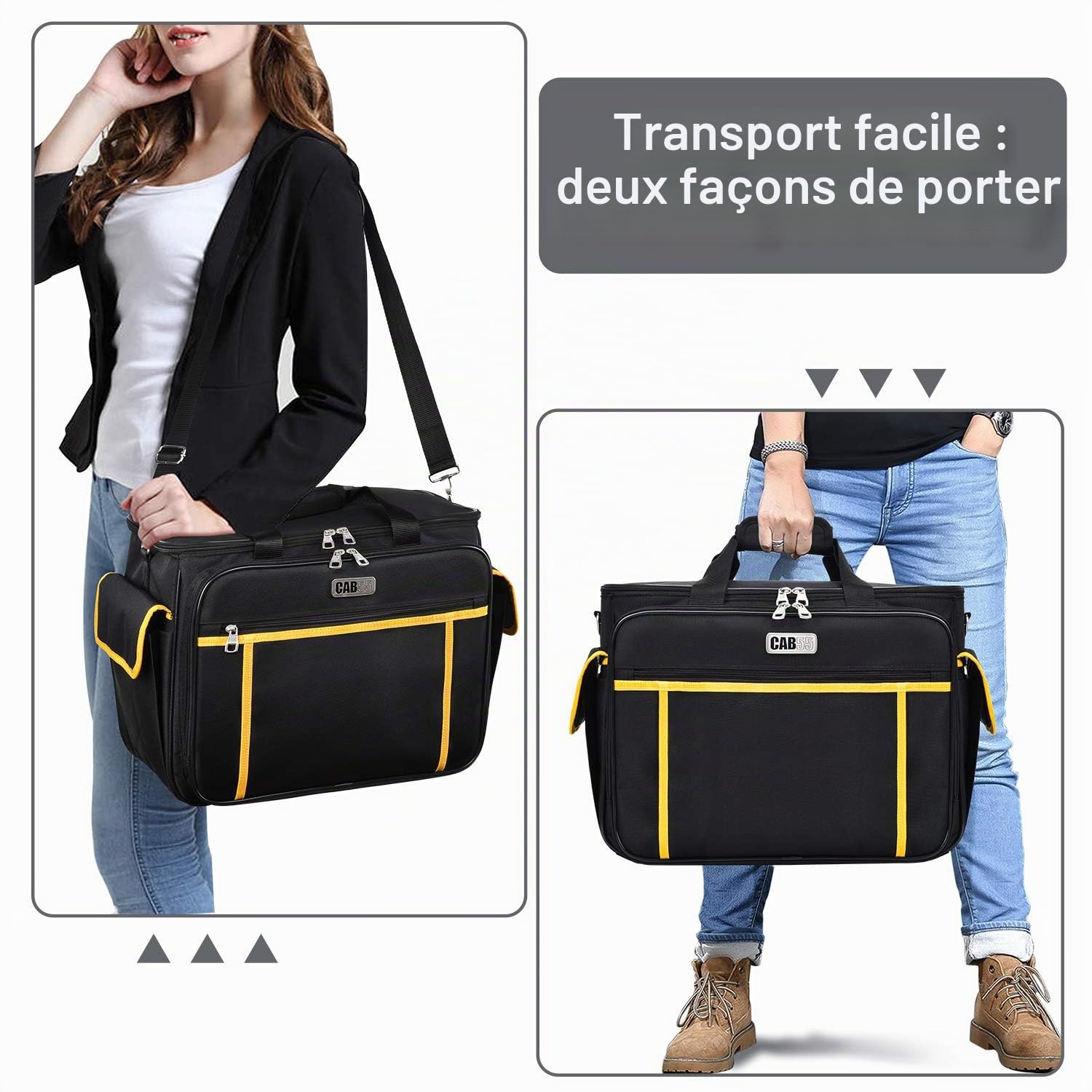 cab55 Sac de Transport pour Machine à Coudre avec Rembourrage Amovible, Sac fourre-Tout pour Machine à Coudre et Accessoires de Couture supplémentaires