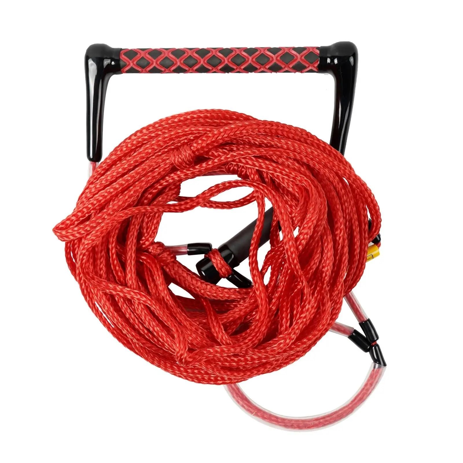 Water Ski Rope Water Skiing Rope Knee Board Floating Surf Rope Tow Water Sport Equipment Speedboat Boat Tow Rope with Grip Wakesurf Rope Waterski Tow Rope(Color:Red 75ft)