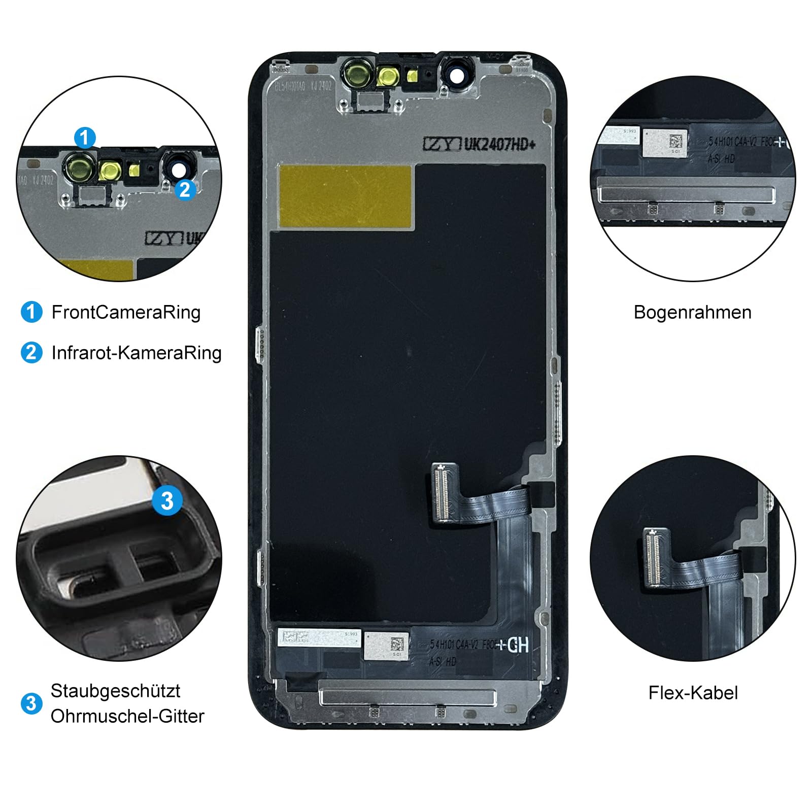 DIGI4U für iPhone 13 Mini Display Bildschirm Ersatz, 5,4'' 𝟯𝑫 𝑻𝒐𝒖𝒄𝒉 Truetone LCD Bildschirm für iPhone 13 Mini Display Bildschirm Ersatz Digitizer Reparaturkits