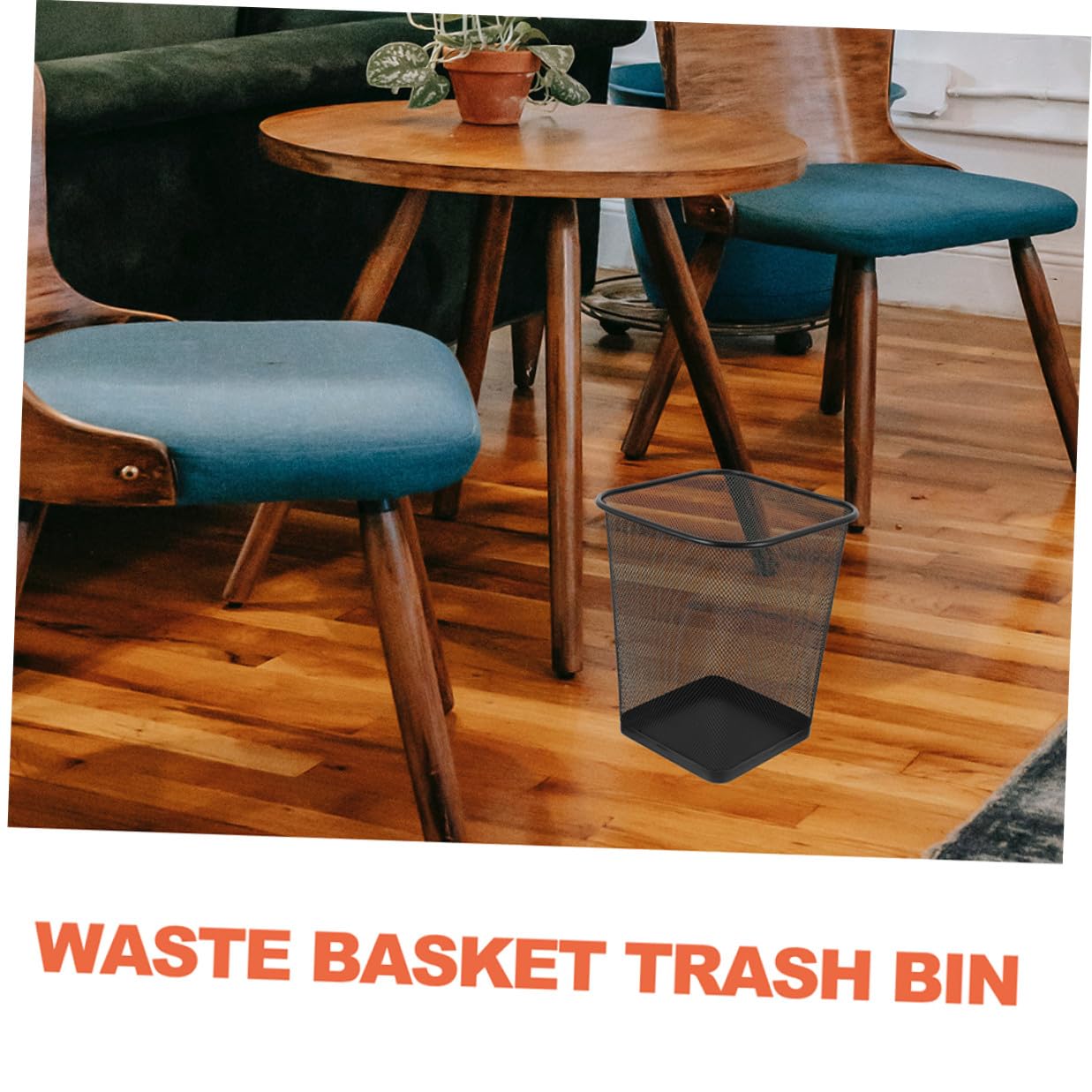2pcs Metal Mesh Wastebasket Sturdy Hollow Design Recycling Bin for Kitchen Office Bedroom with Breathable Structure and Wide Opening for Convenient Garbage Disposal