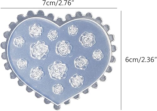 Miniatura 2 de appuivbt Moldes de decoración de uñas de resina de flor de rosa 3D, molde de tallado de uñas de silicona, plantillas de arte de uñas para