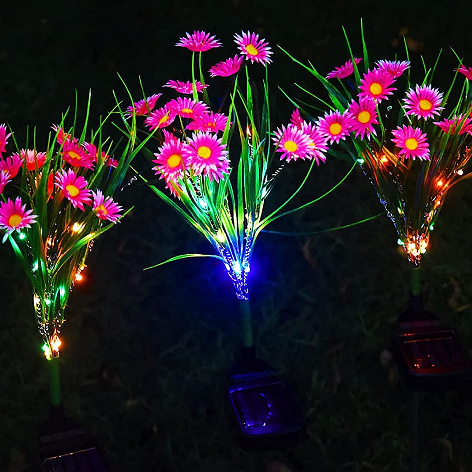 Solar Garden Lights, 42 Led Daisy Flowers Solar Stake Lights, Decorative Illumination for Pathway, Yard, Patio & Garden Landscape